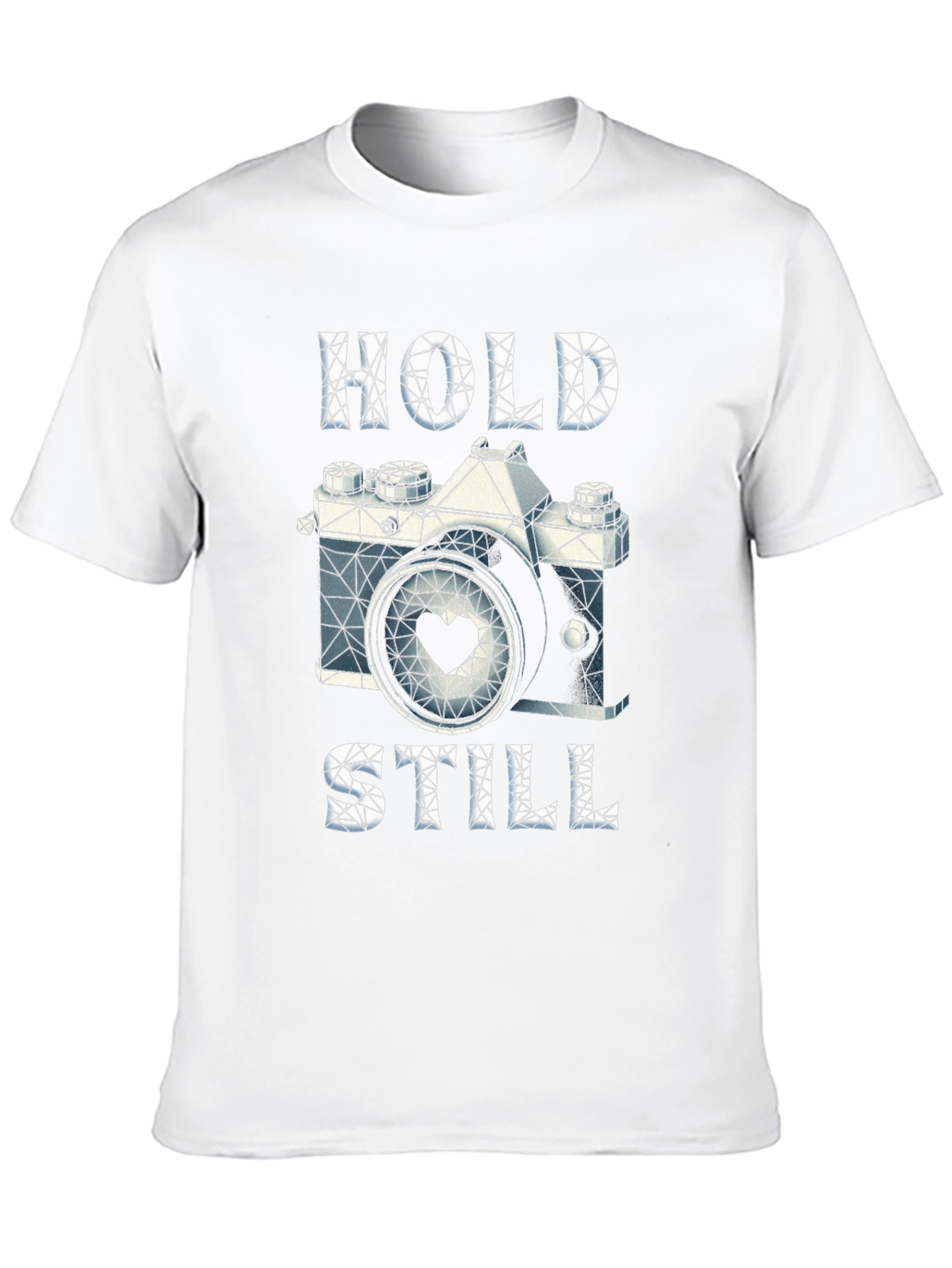Geometric Camera Heart T-Shirt: Hold Still