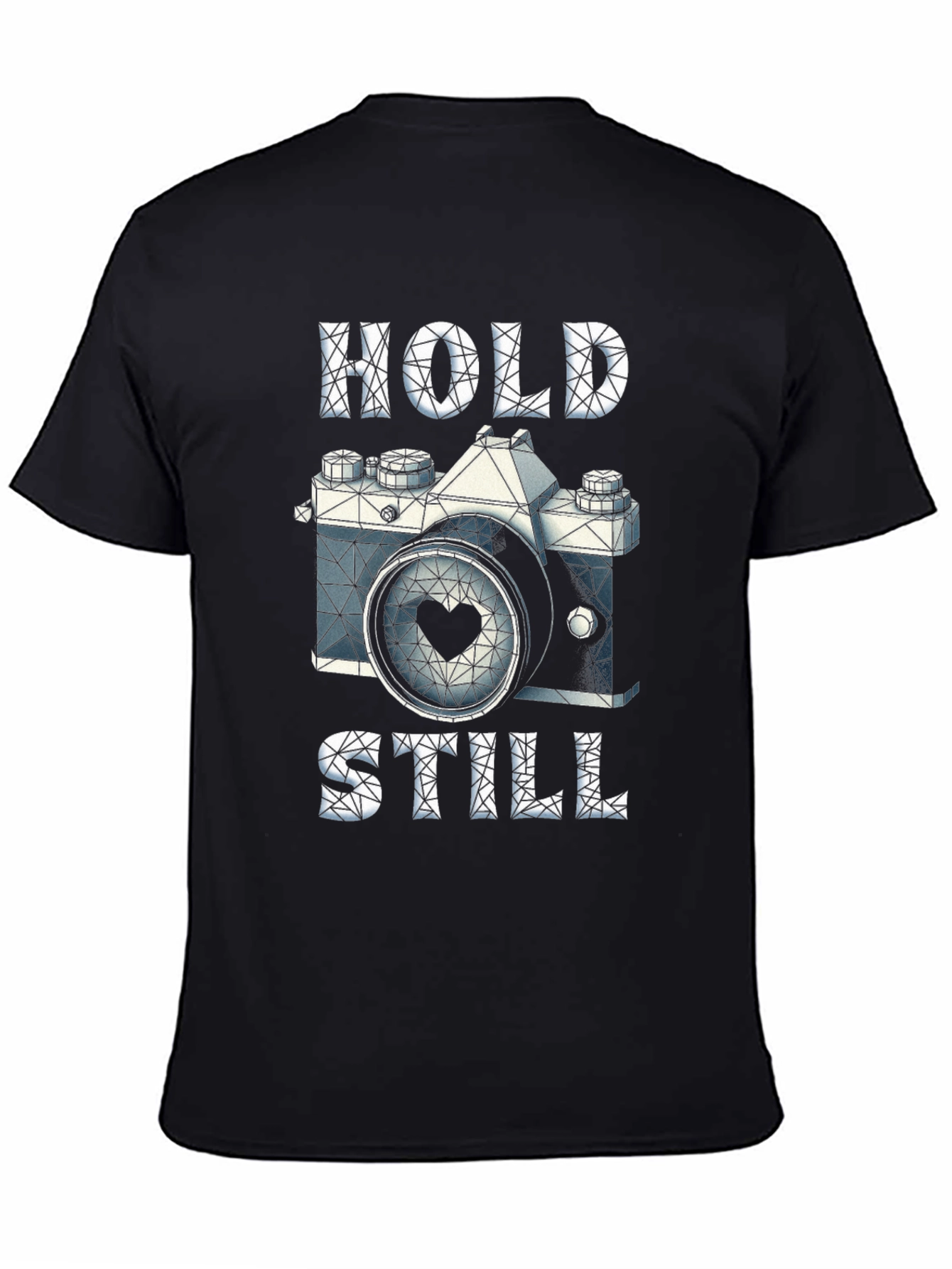 Geometric Camera Heart T-Shirt: Hold Still