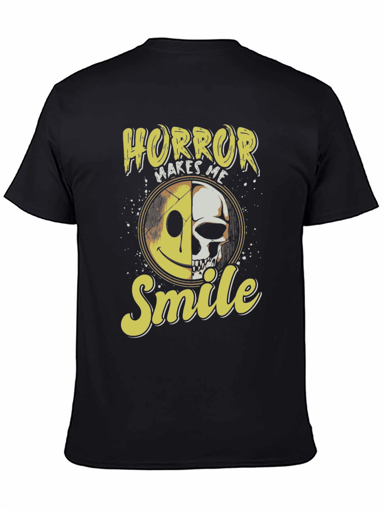 Horror Makes Me Smile Black T-Shirt