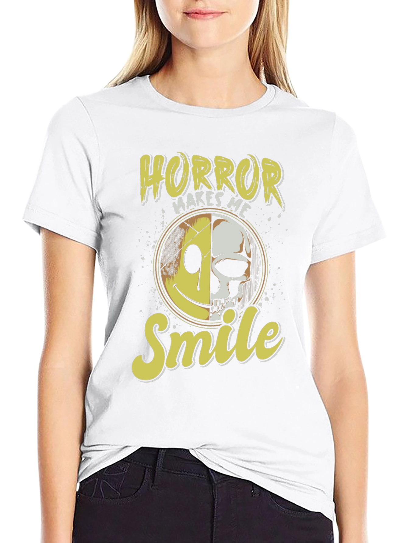 Horror Makes Me Smile Black T-Shirt