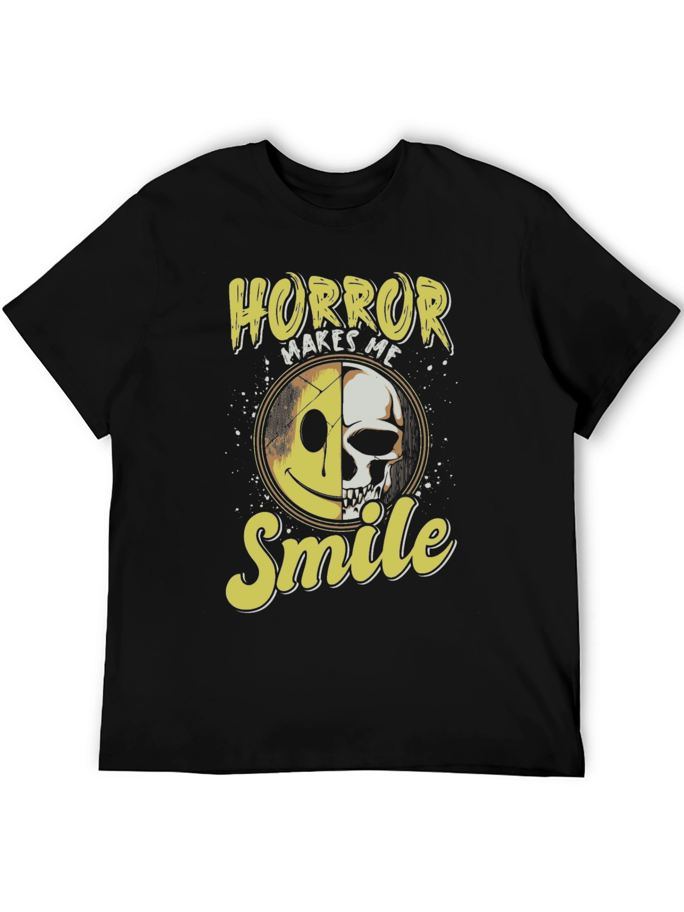Horror Makes Me Smile Black T-Shirt