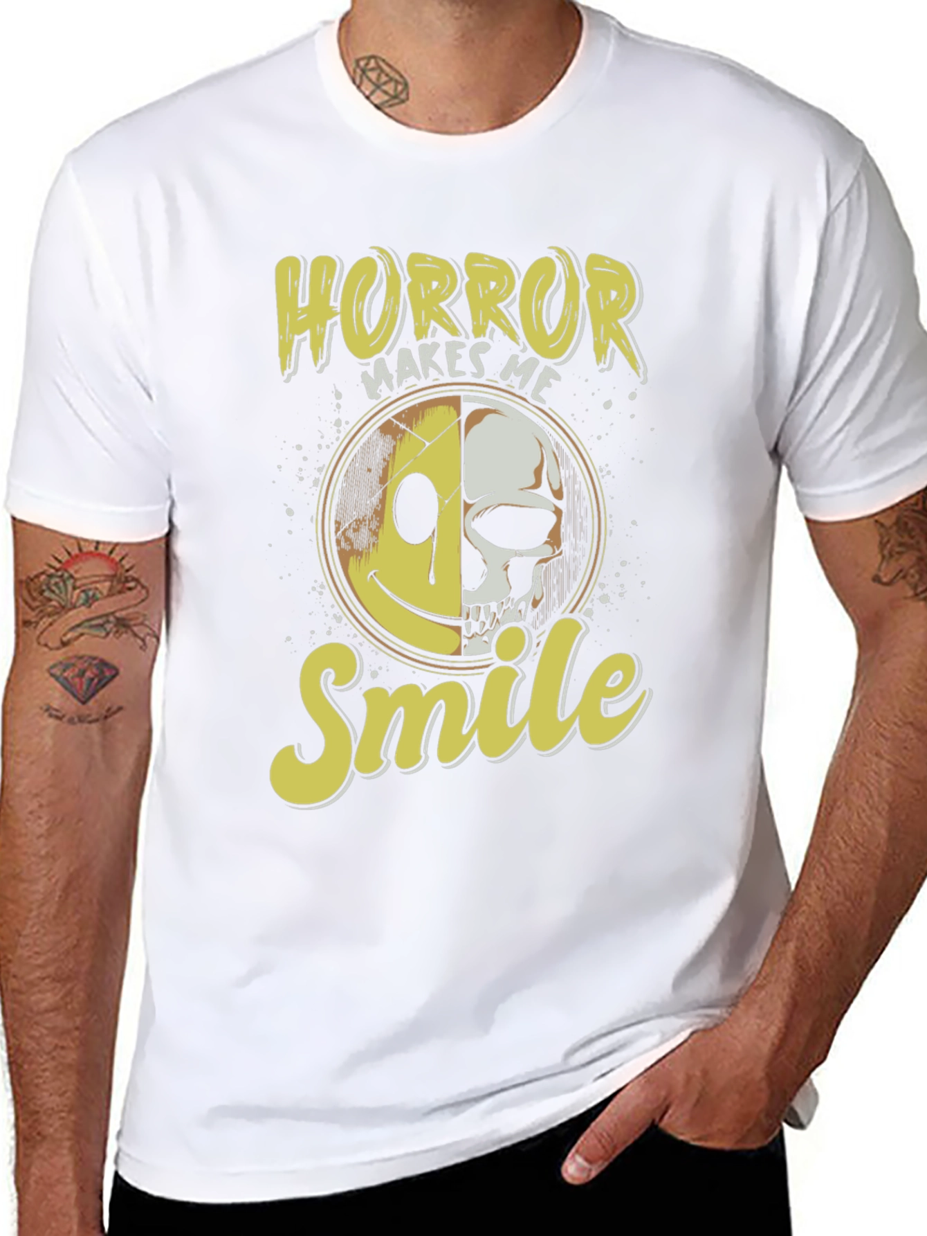 Horror Makes Me Smile Black T-Shirt