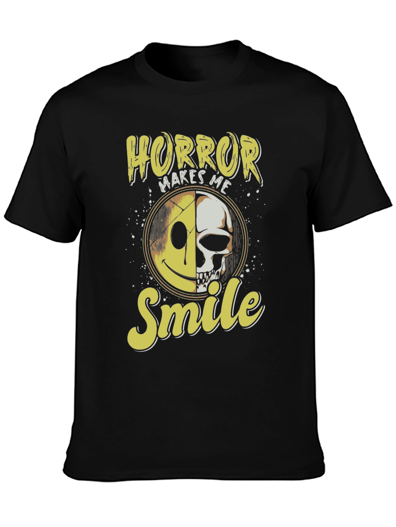 Horror Makes Me Smile Black T-Shirt