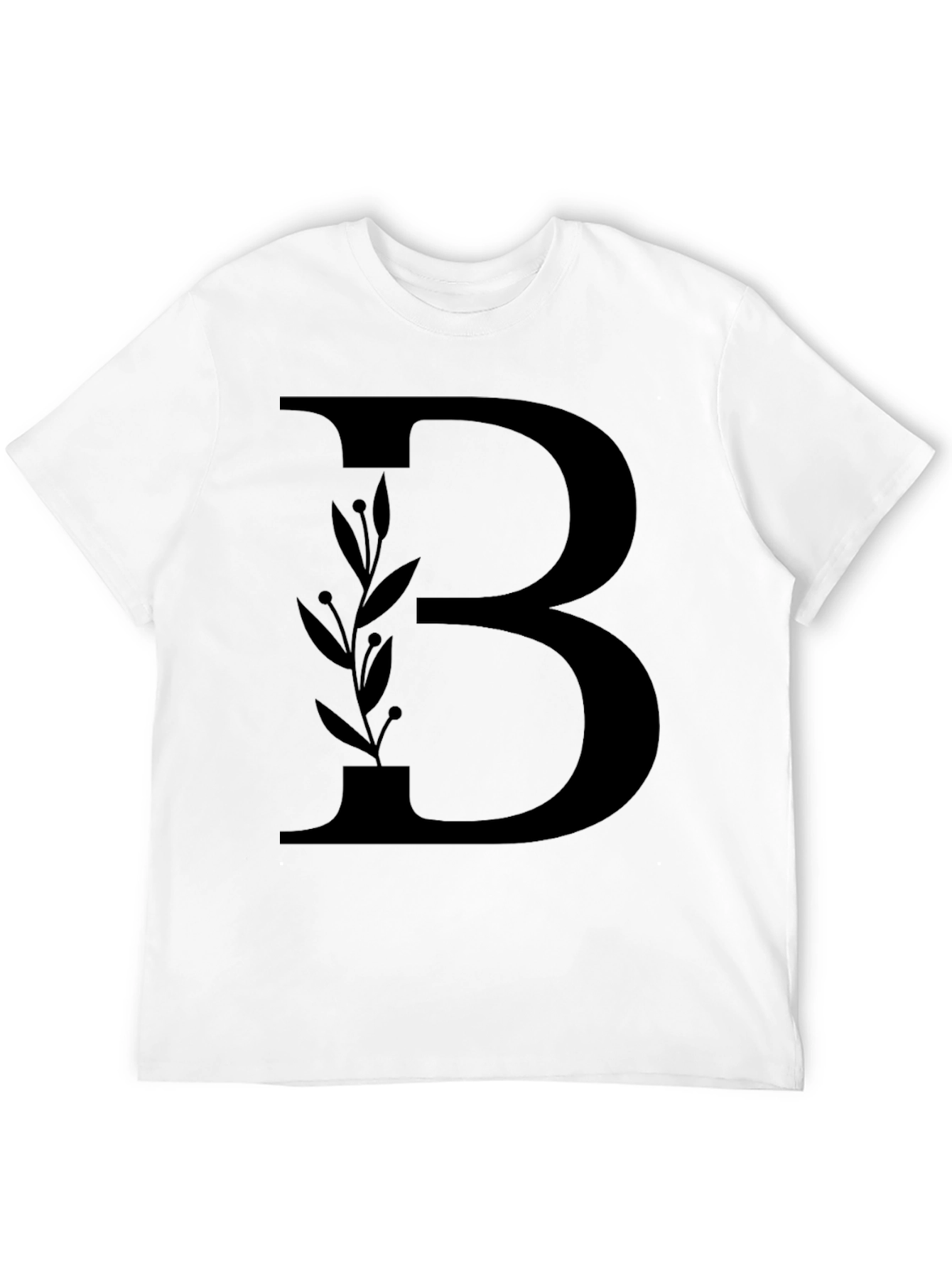 Black Initial B Floral Graphic Tee