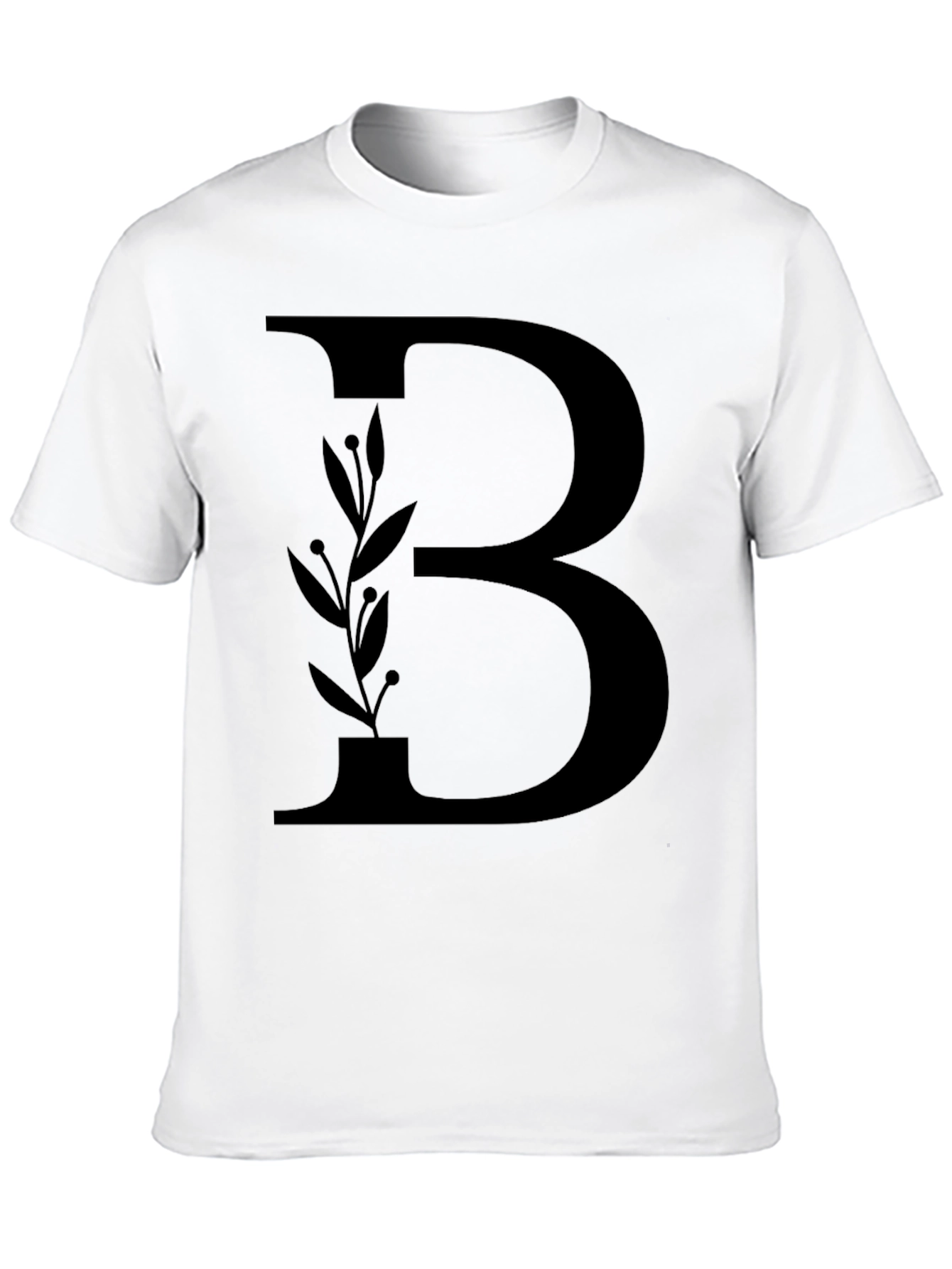 Black Initial B Floral Graphic Tee