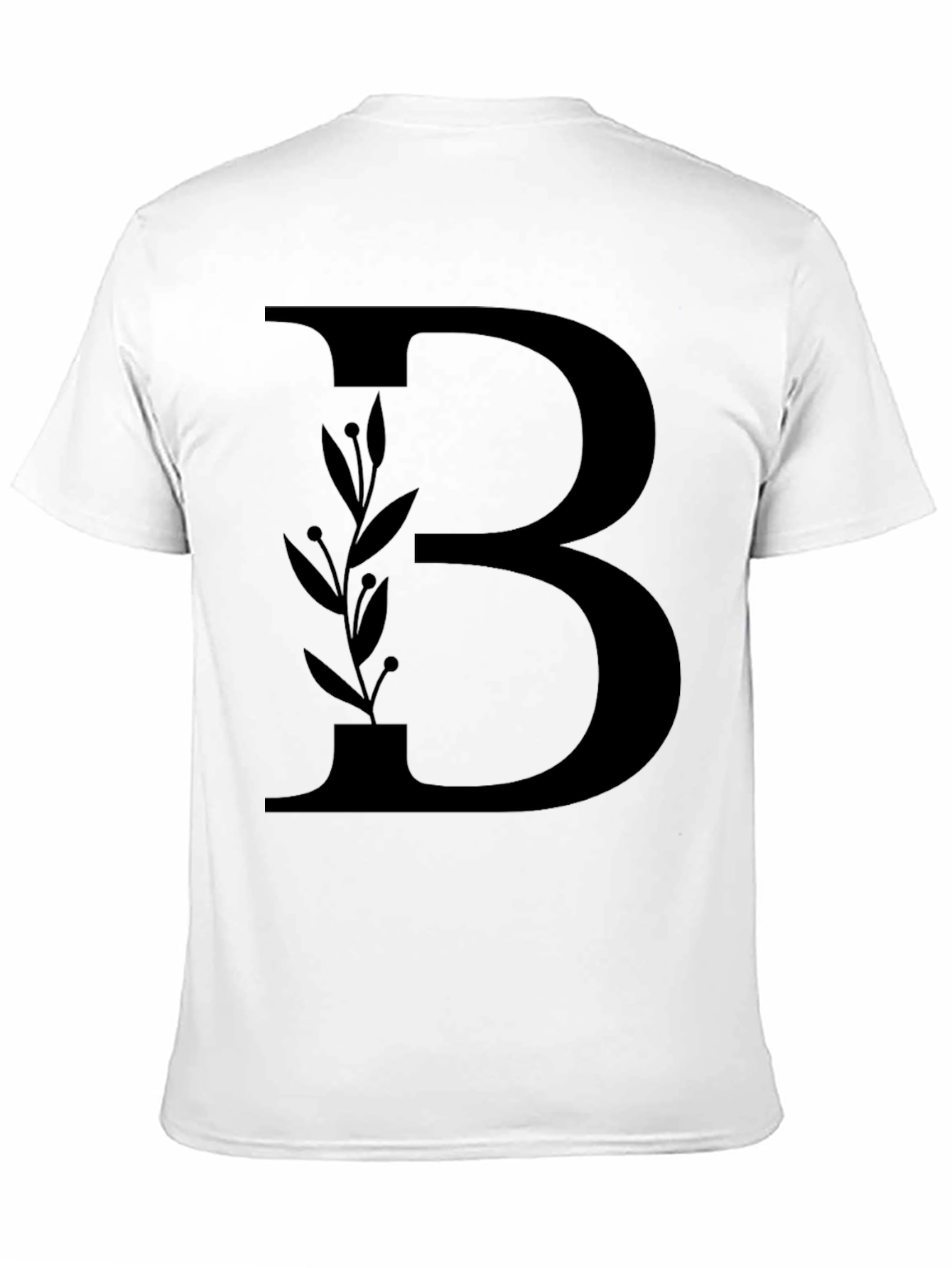Black Initial B Floral Graphic Tee