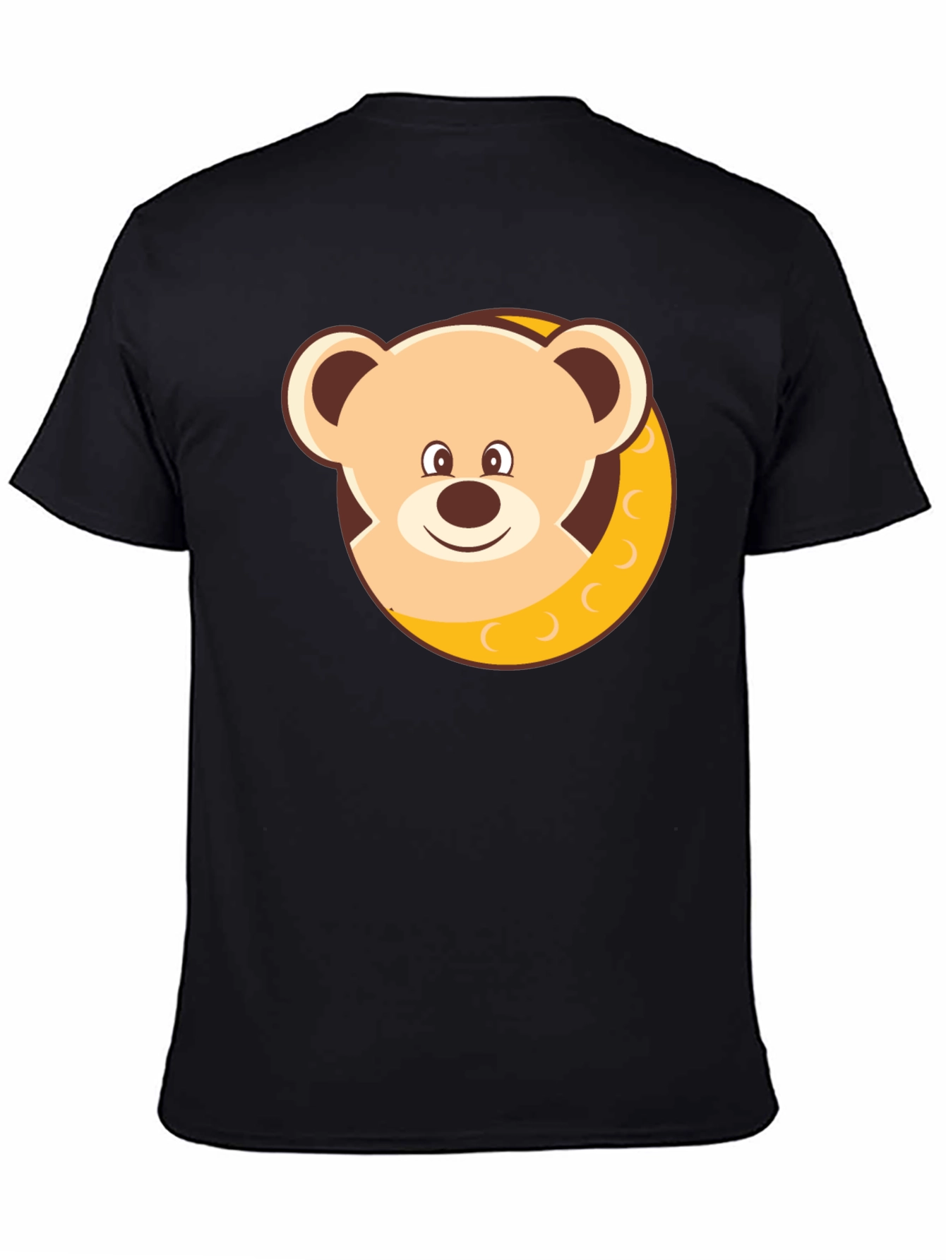 Cute Teddy Bear Graphic T-Shirt - Black