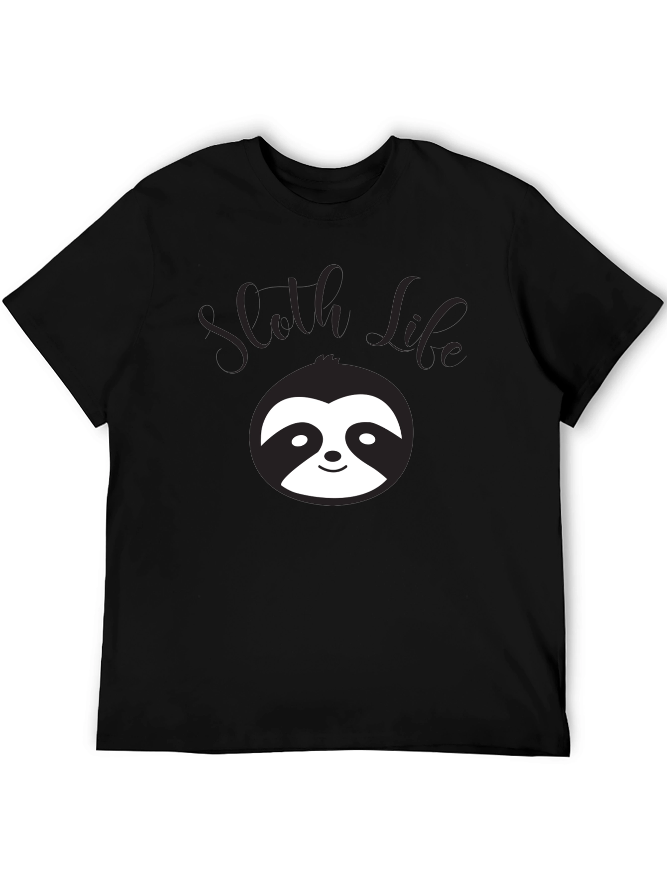 Sloth Life Graphic T-Shirt - Black