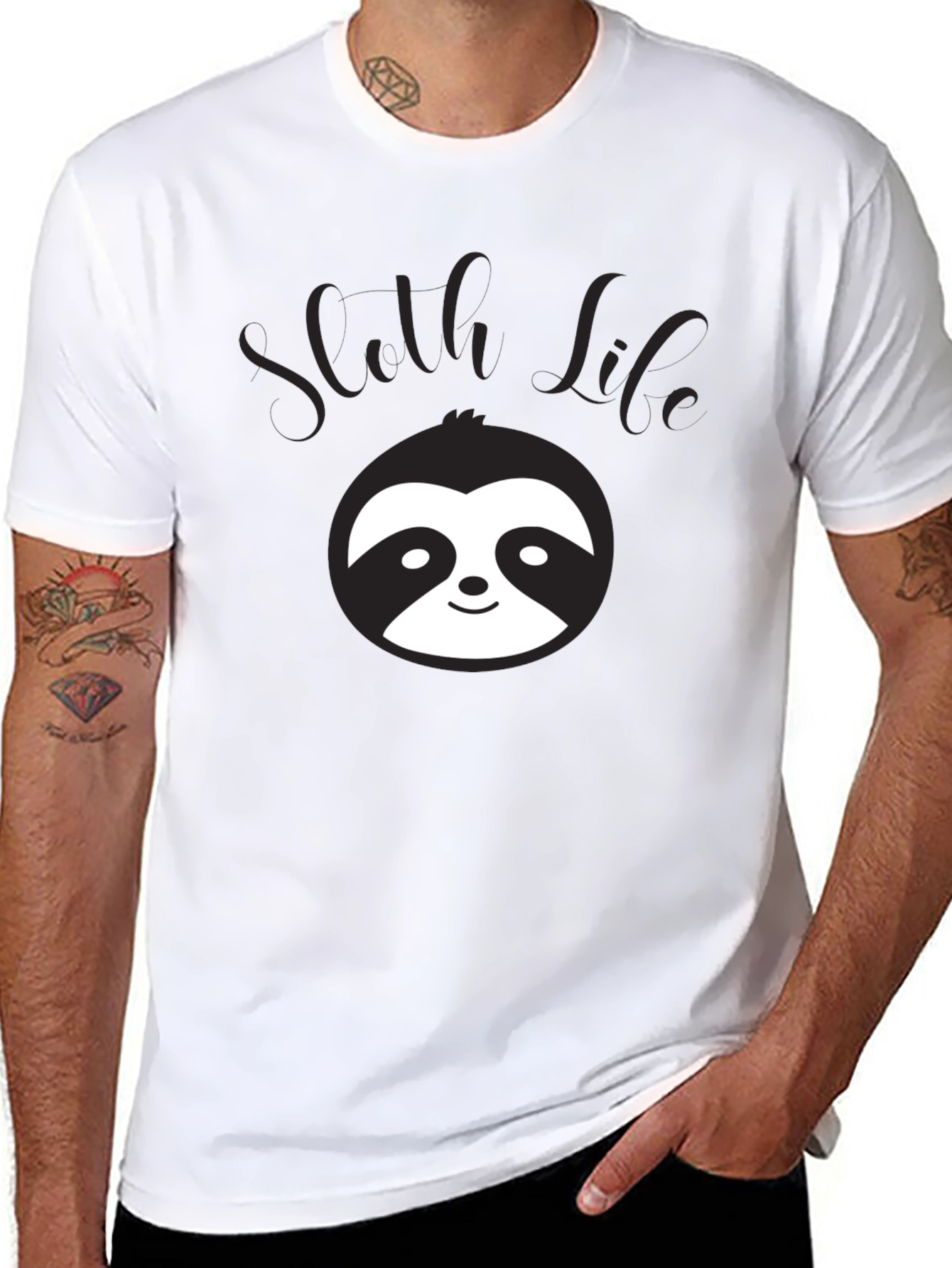 Sloth Life Graphic T-Shirt - Black