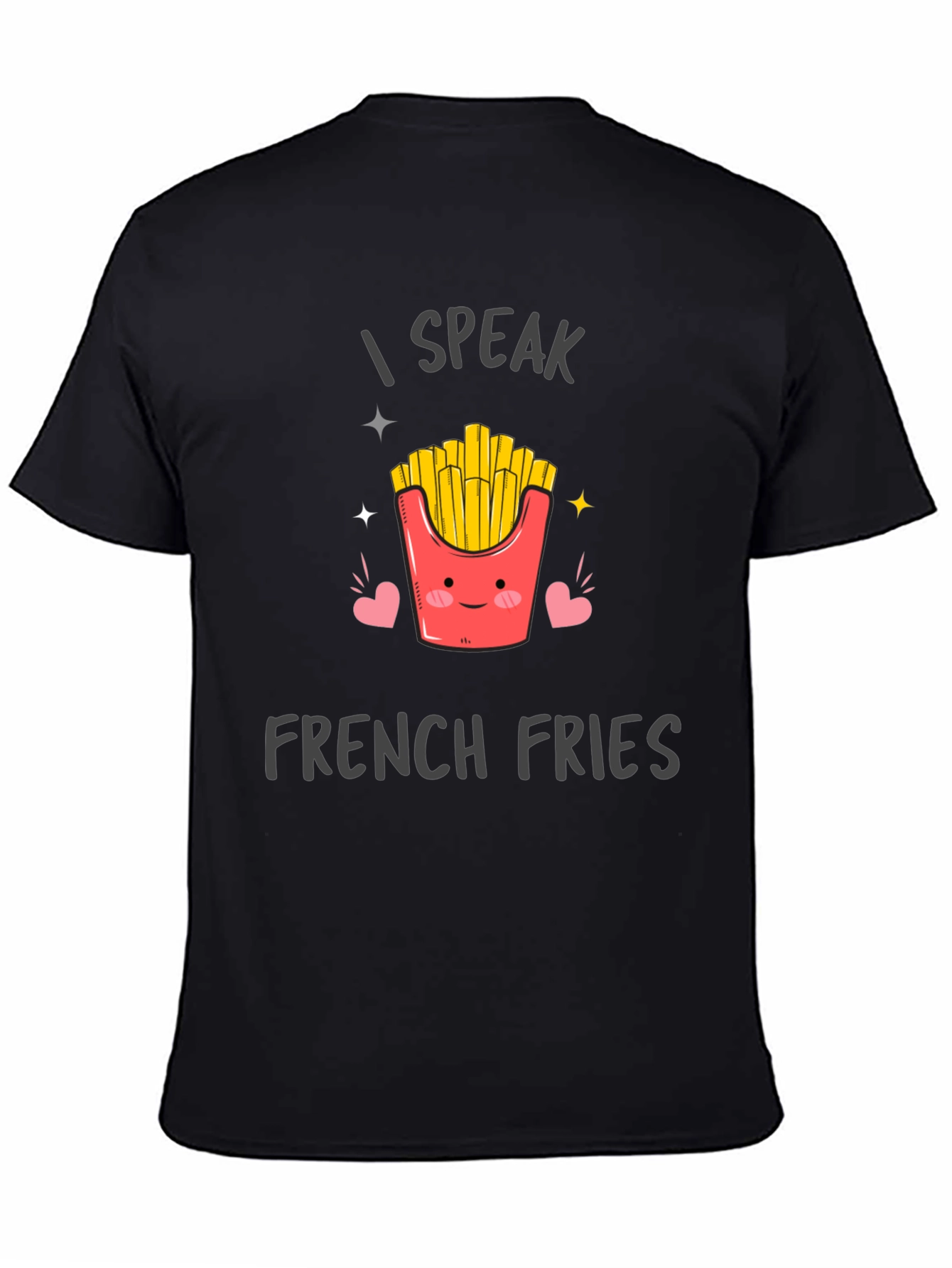 I Speak French Fries Black Graphic Tee