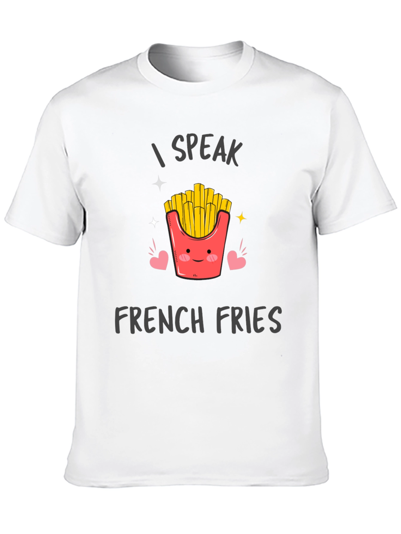 I Speak French Fries Black Graphic Tee