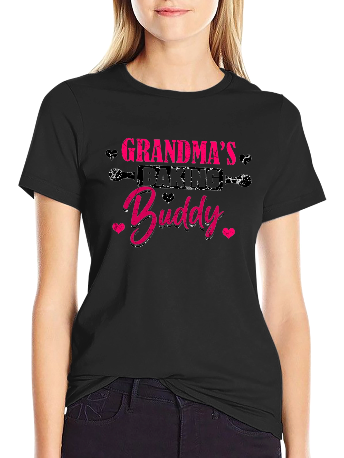 Grandmas Baking Buddy Black T-Shirt