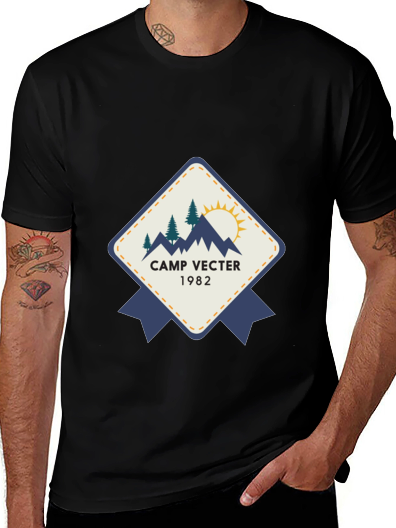 Camp Vecter 1982 Black Graphic Tee
