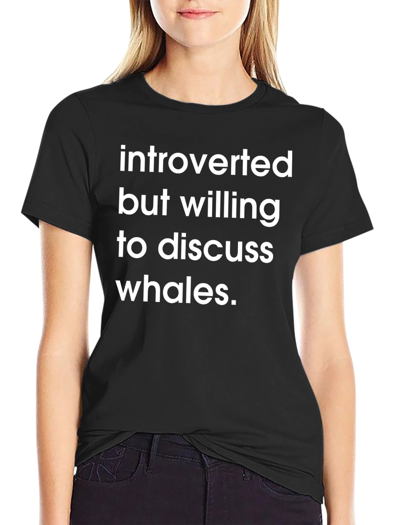 Introverted Whale Lover T-Shirt - Black