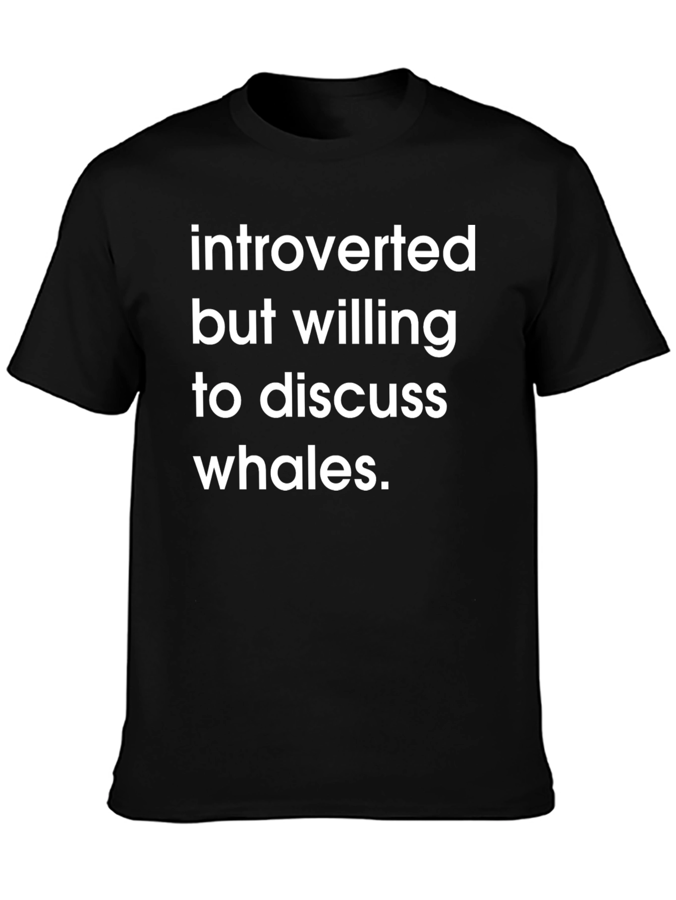 Introverted Whale Lover T-Shirt - Black
