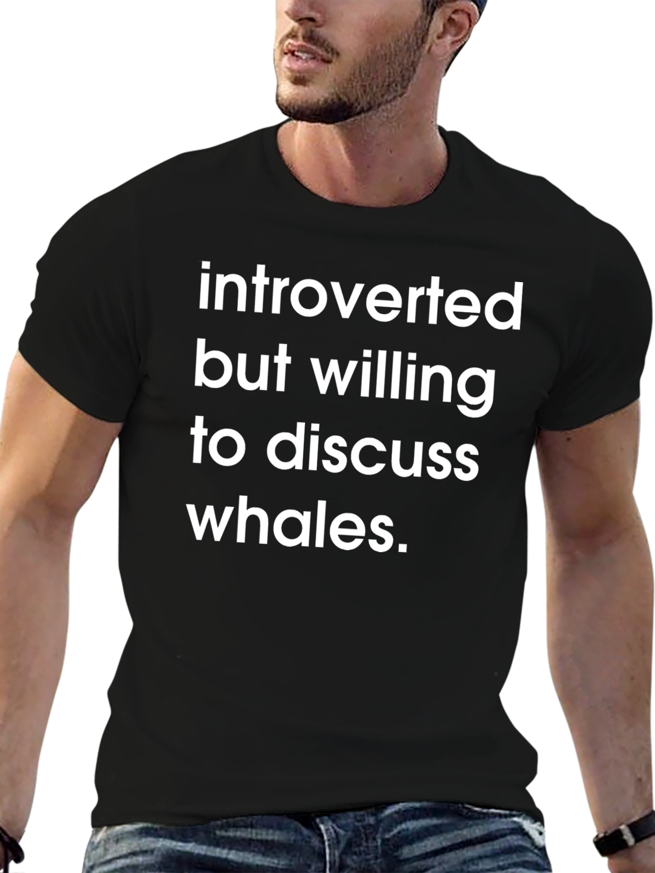 Introverted Whale Lover T-Shirt - Black