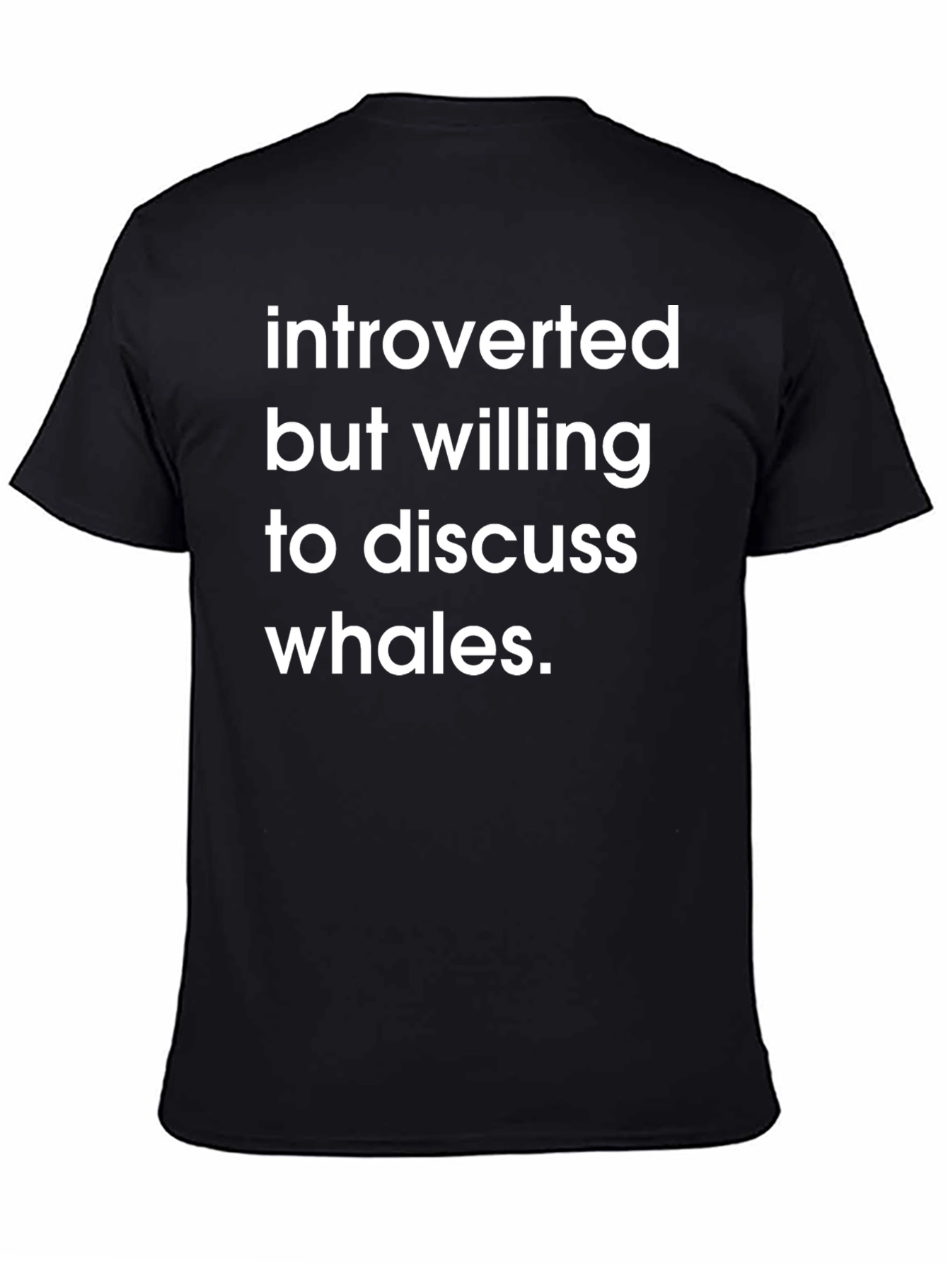 Introverted Whale Lover T-Shirt - Black