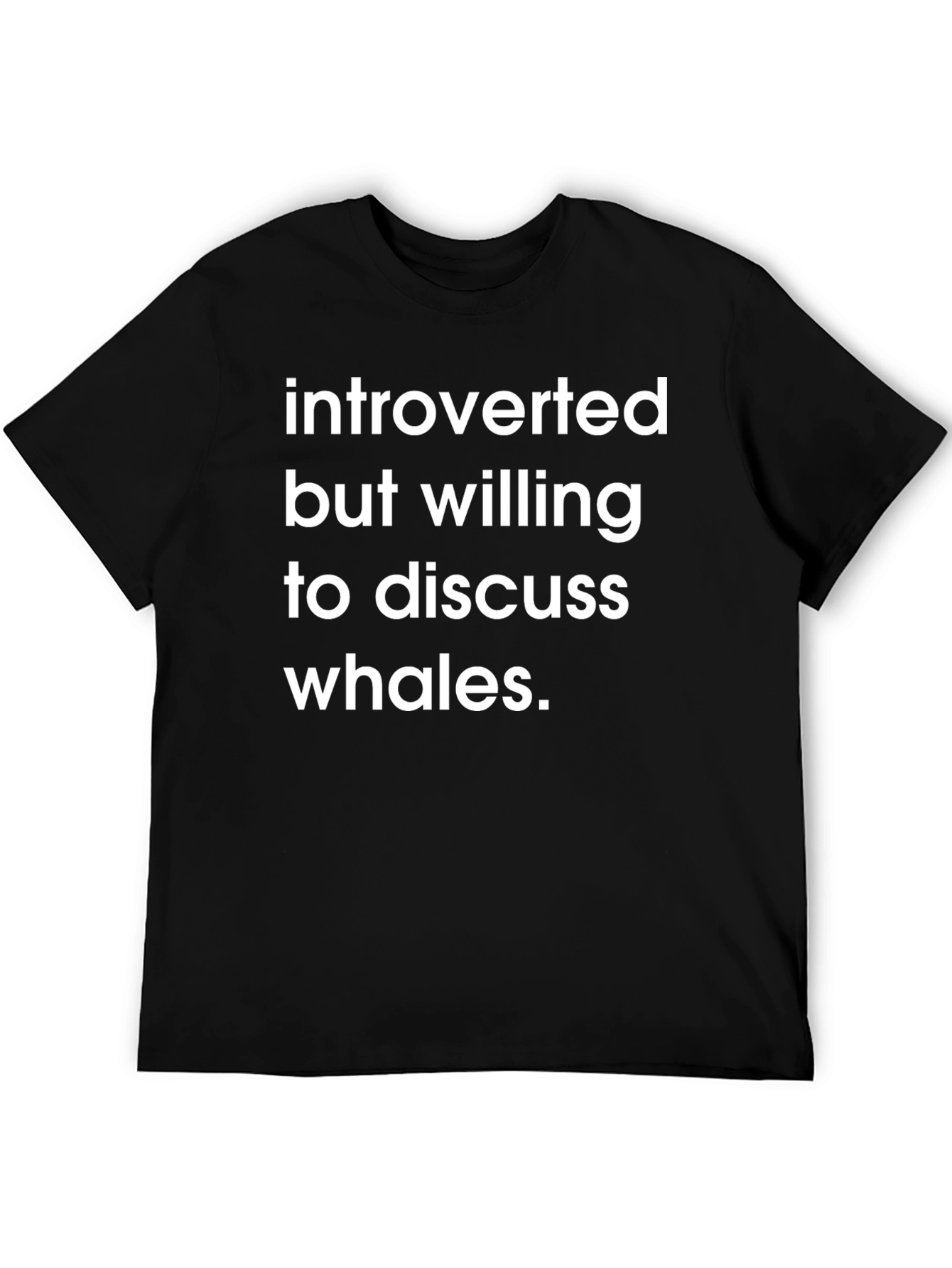 Introverted Whale Lover T-Shirt - Black