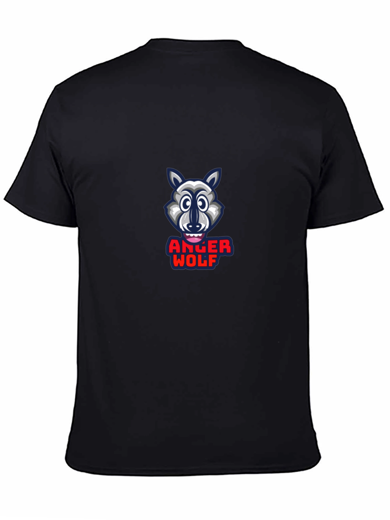 Anger Wolf Graphic Print Black T-Shirt