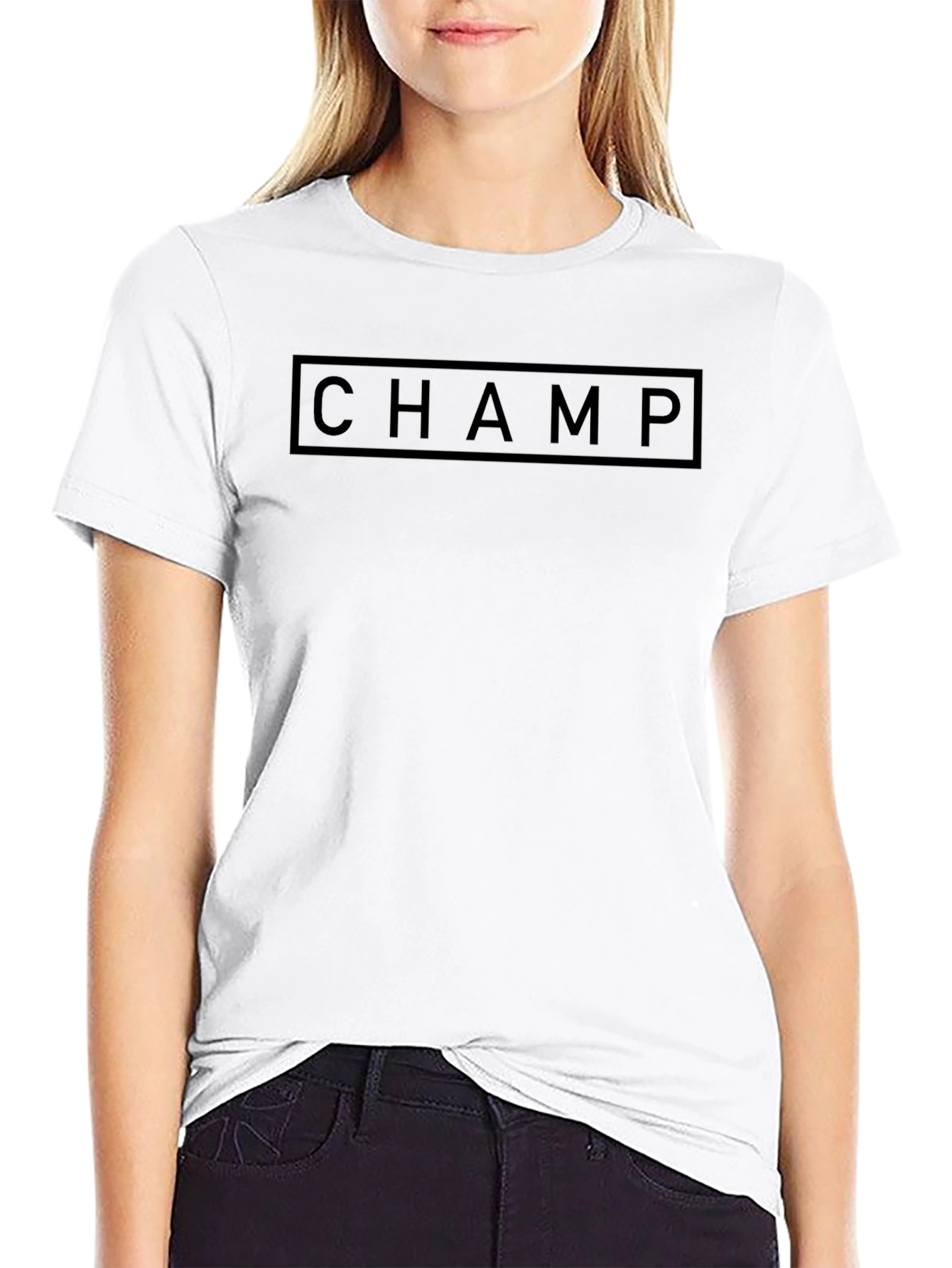 Mens Black Champ Graphic T-Shirt