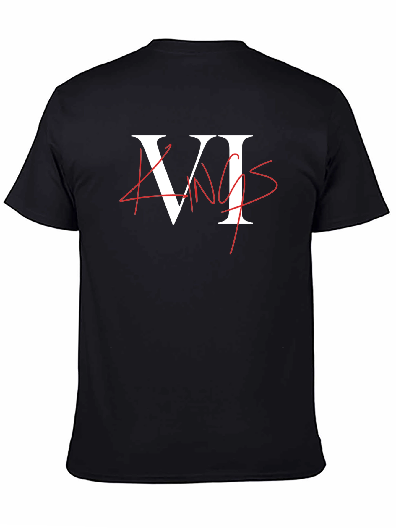 VI Kings Graphic Tee - Black Crew Neck T-Shirt