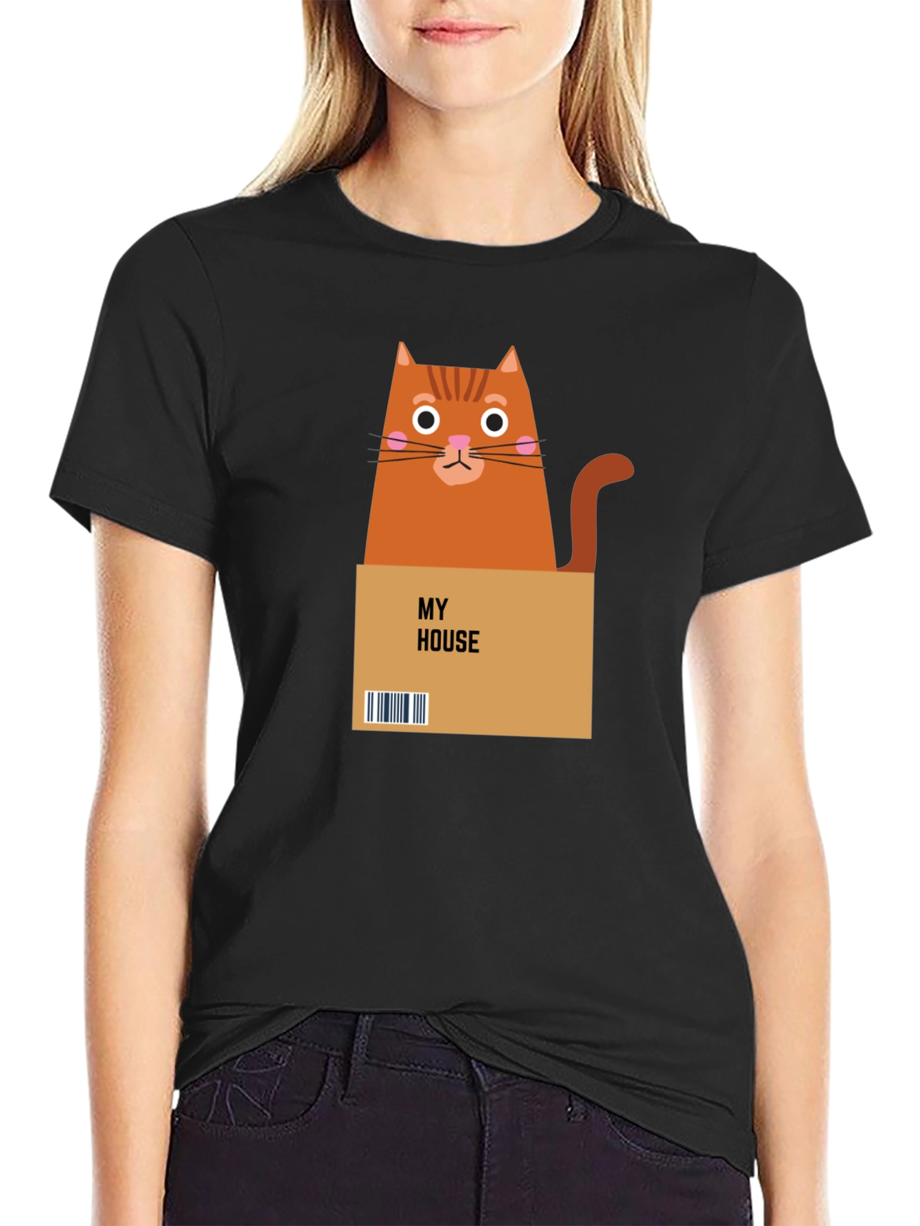 Cat in a Box Graphic T-Shirt