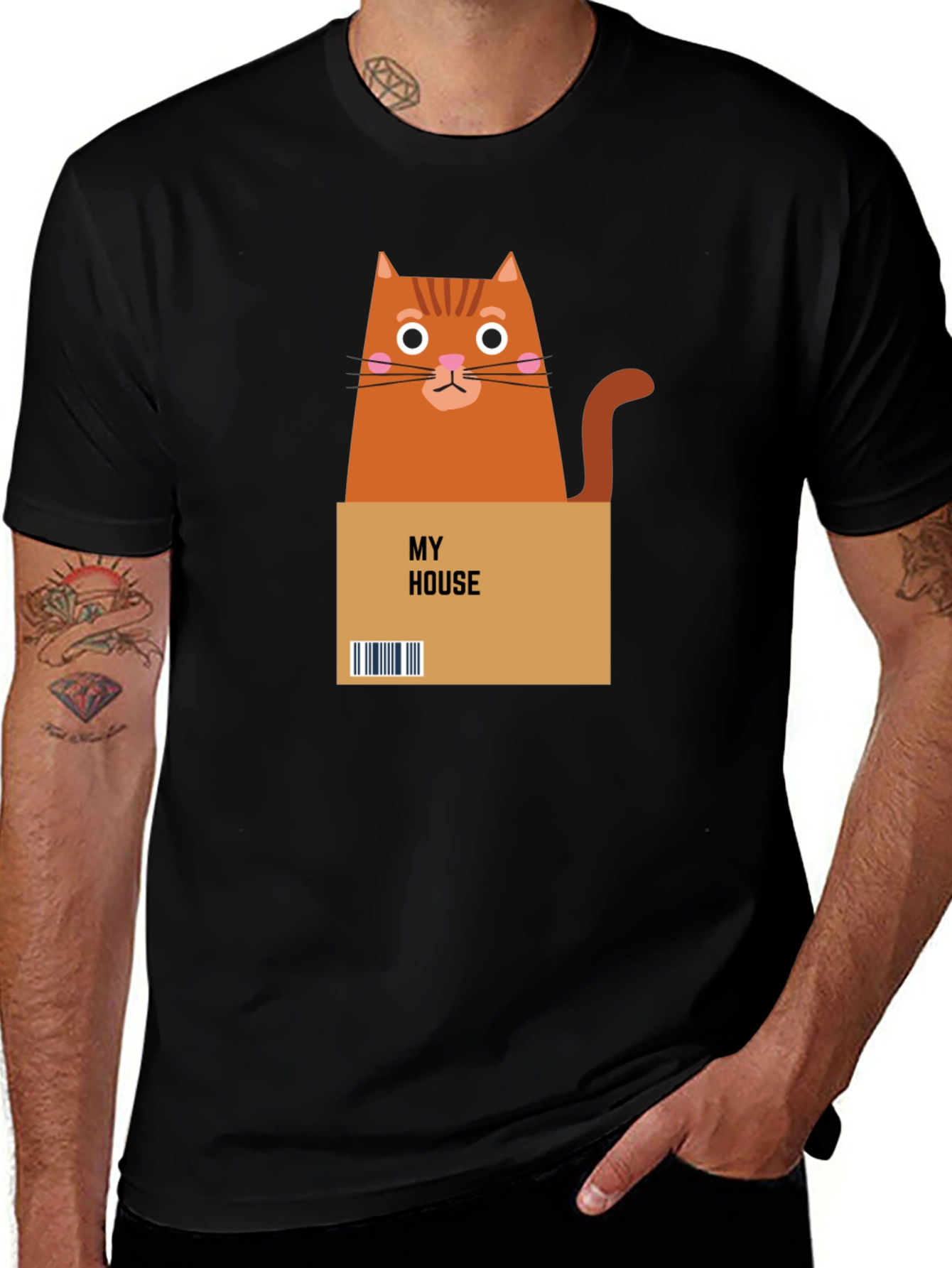 Cat in a Box Graphic T-Shirt
