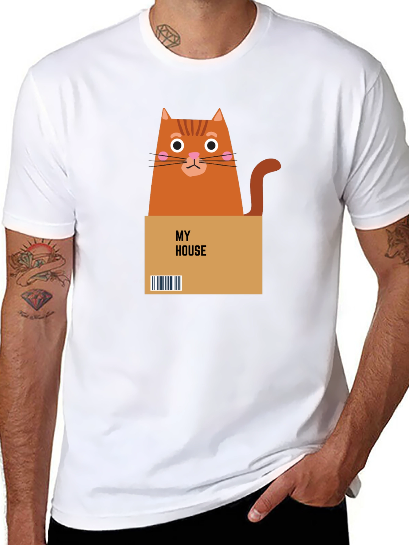 Cat in a Box Graphic T-Shirt