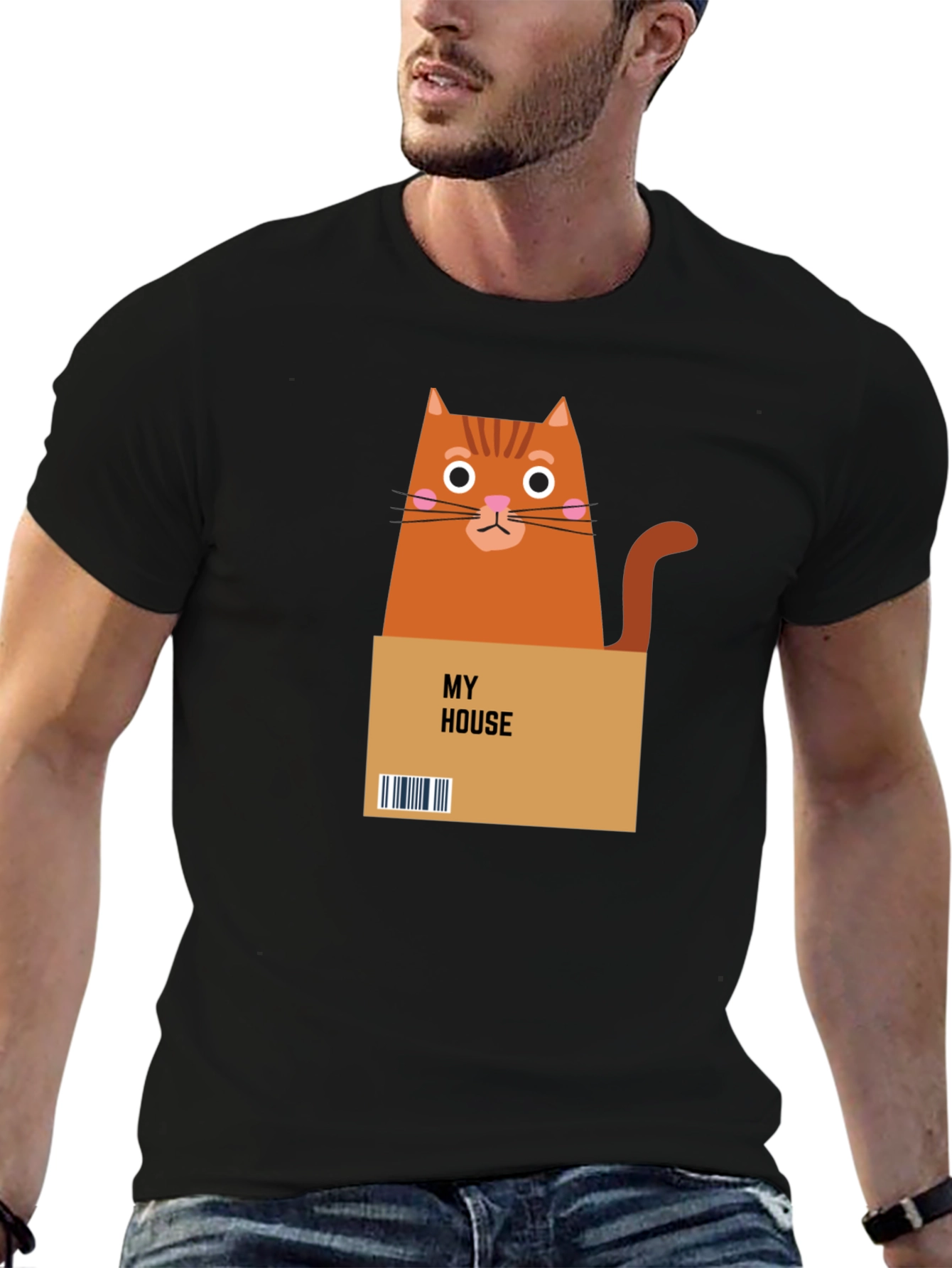 Cat in a Box Graphic T-Shirt
