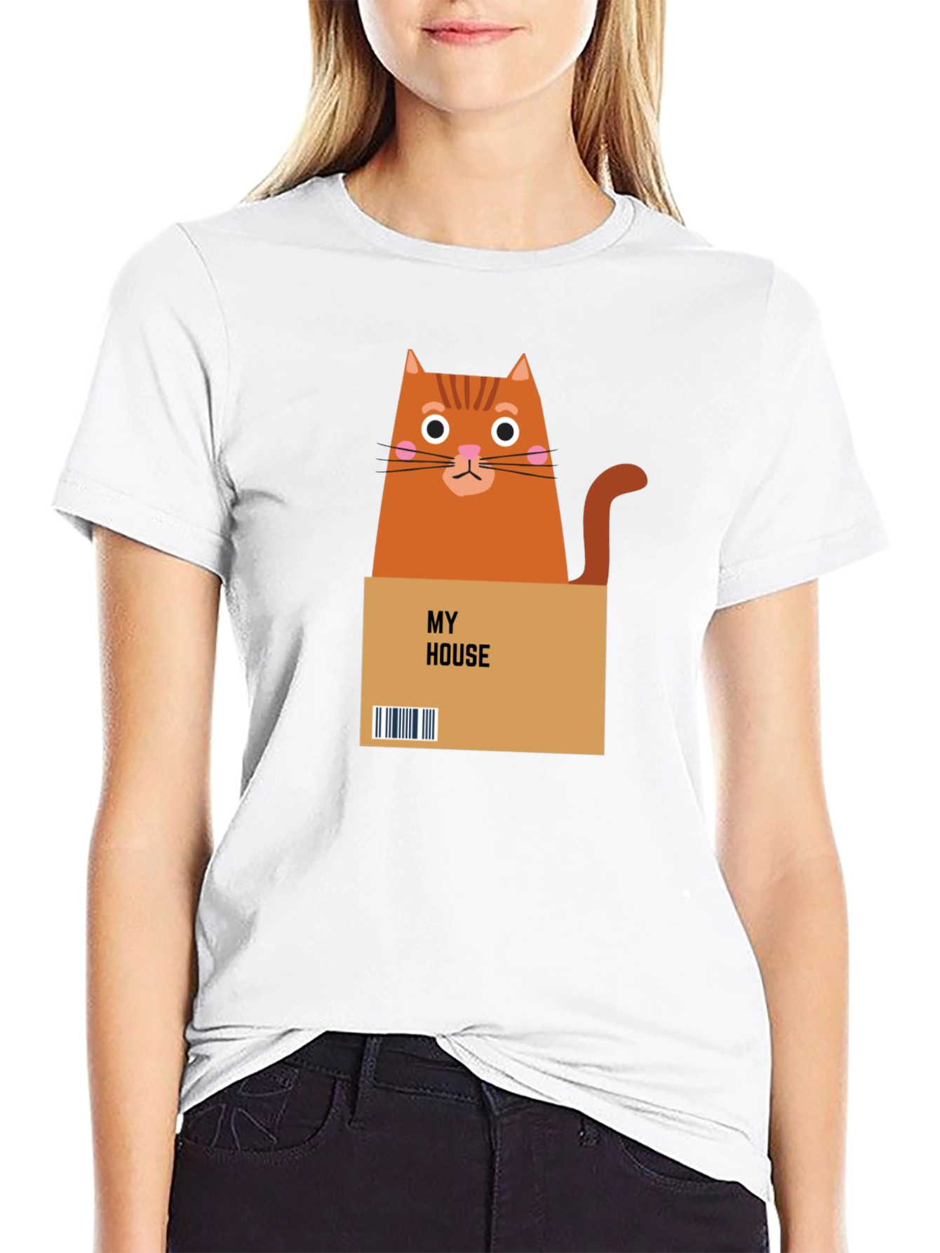 Cat in a Box Graphic T-Shirt