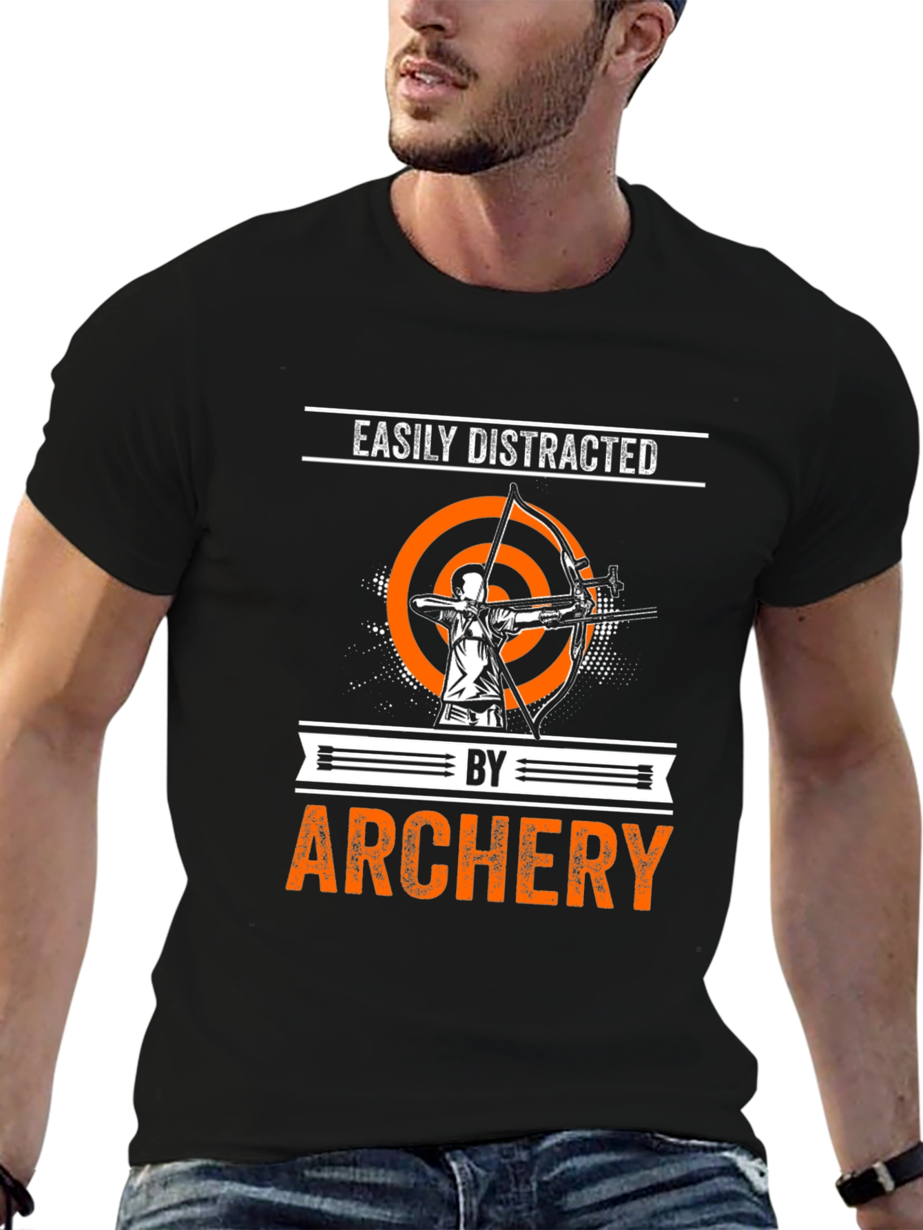 Easily Distracted by Archery Black T-Shirt
