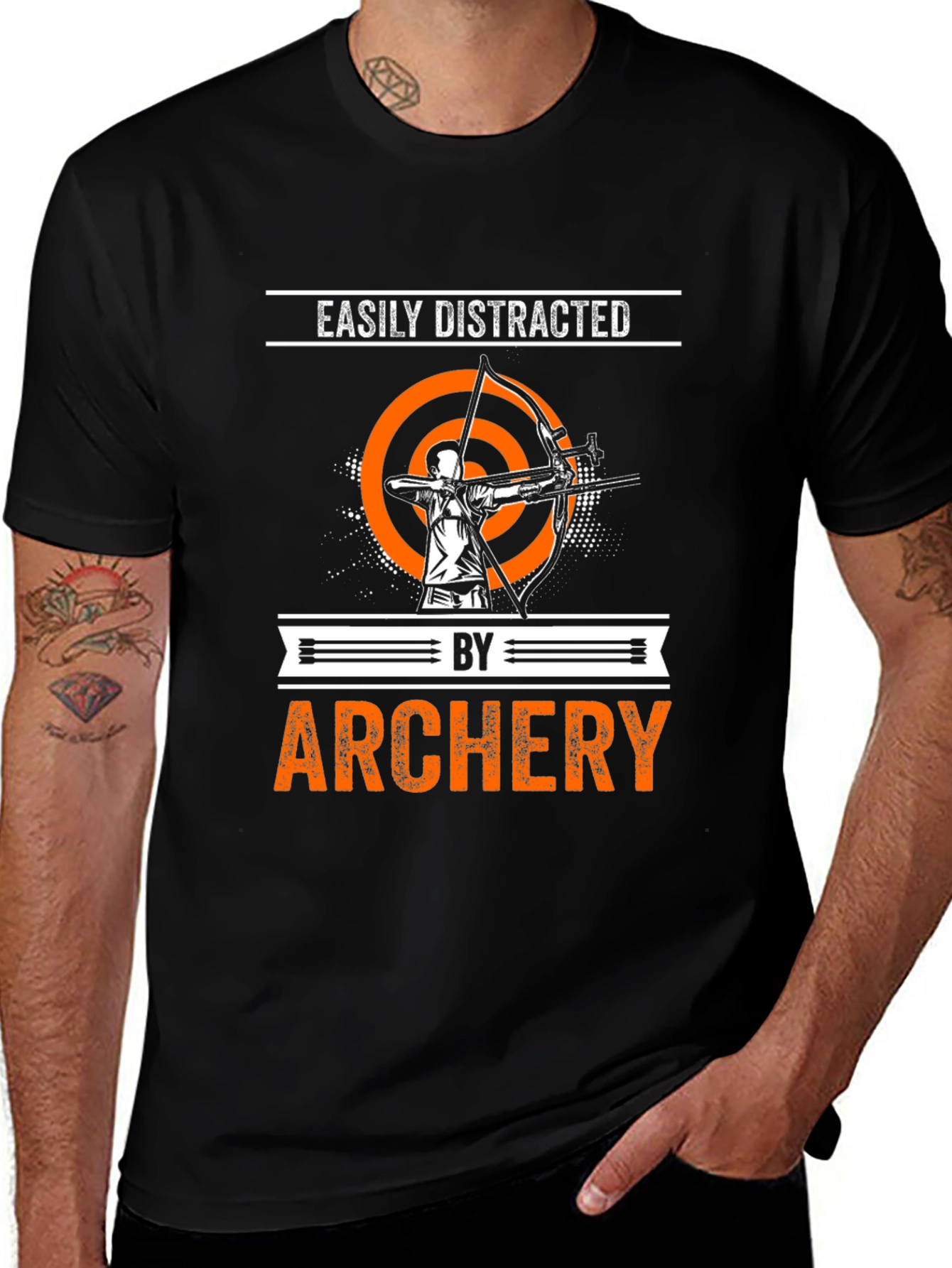 Easily Distracted by Archery Black T-Shirt