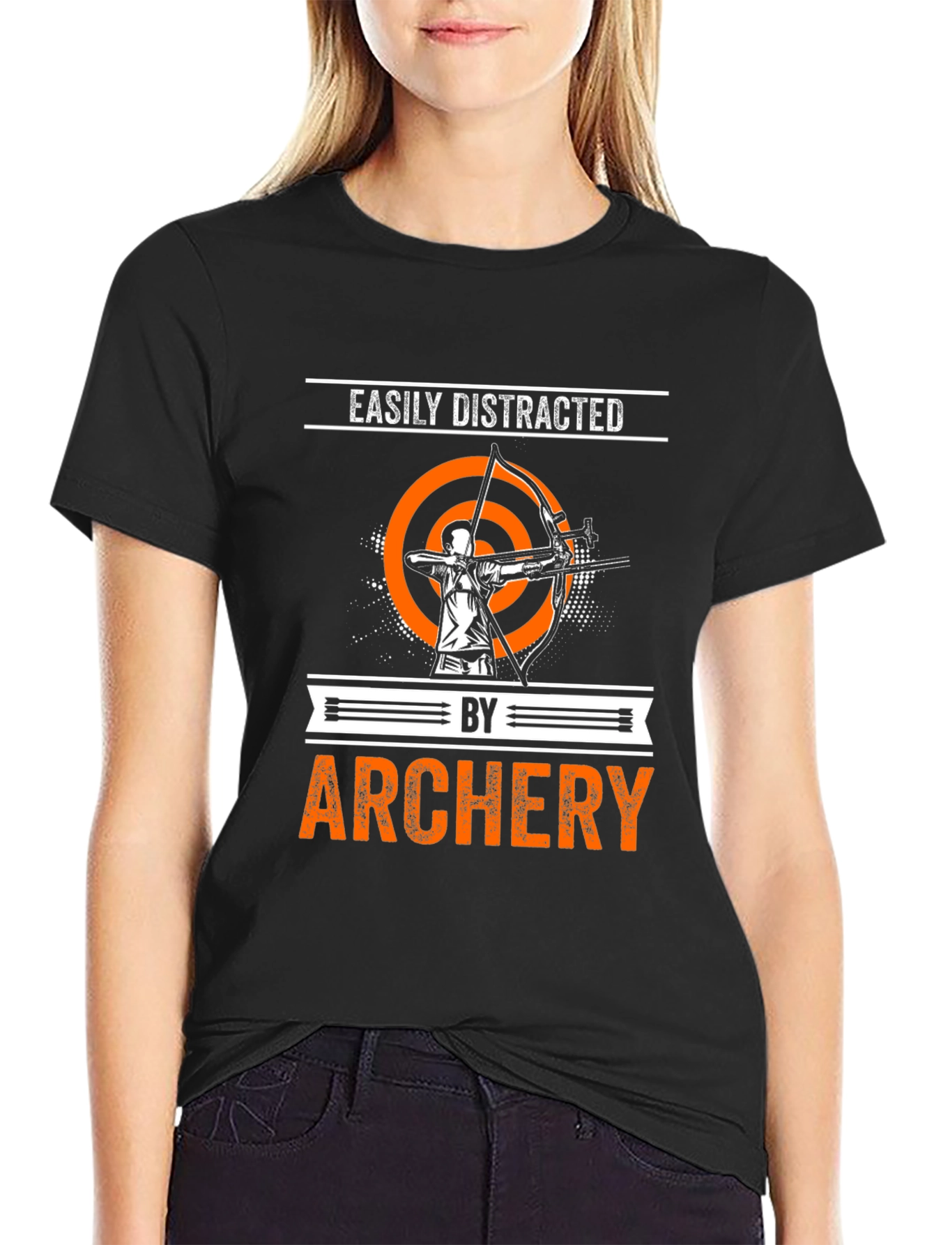 Easily Distracted by Archery Black T-Shirt