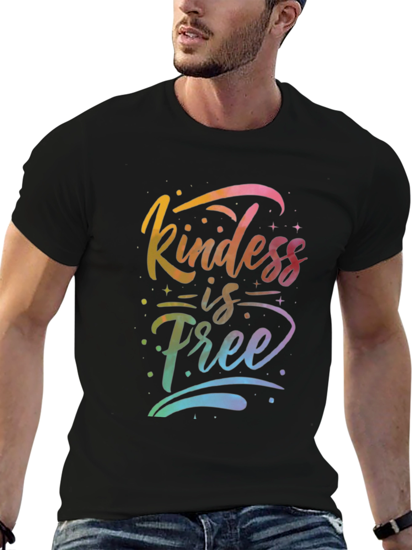 Kindness is Free Graphic Tee - Mens Black T-Shirt