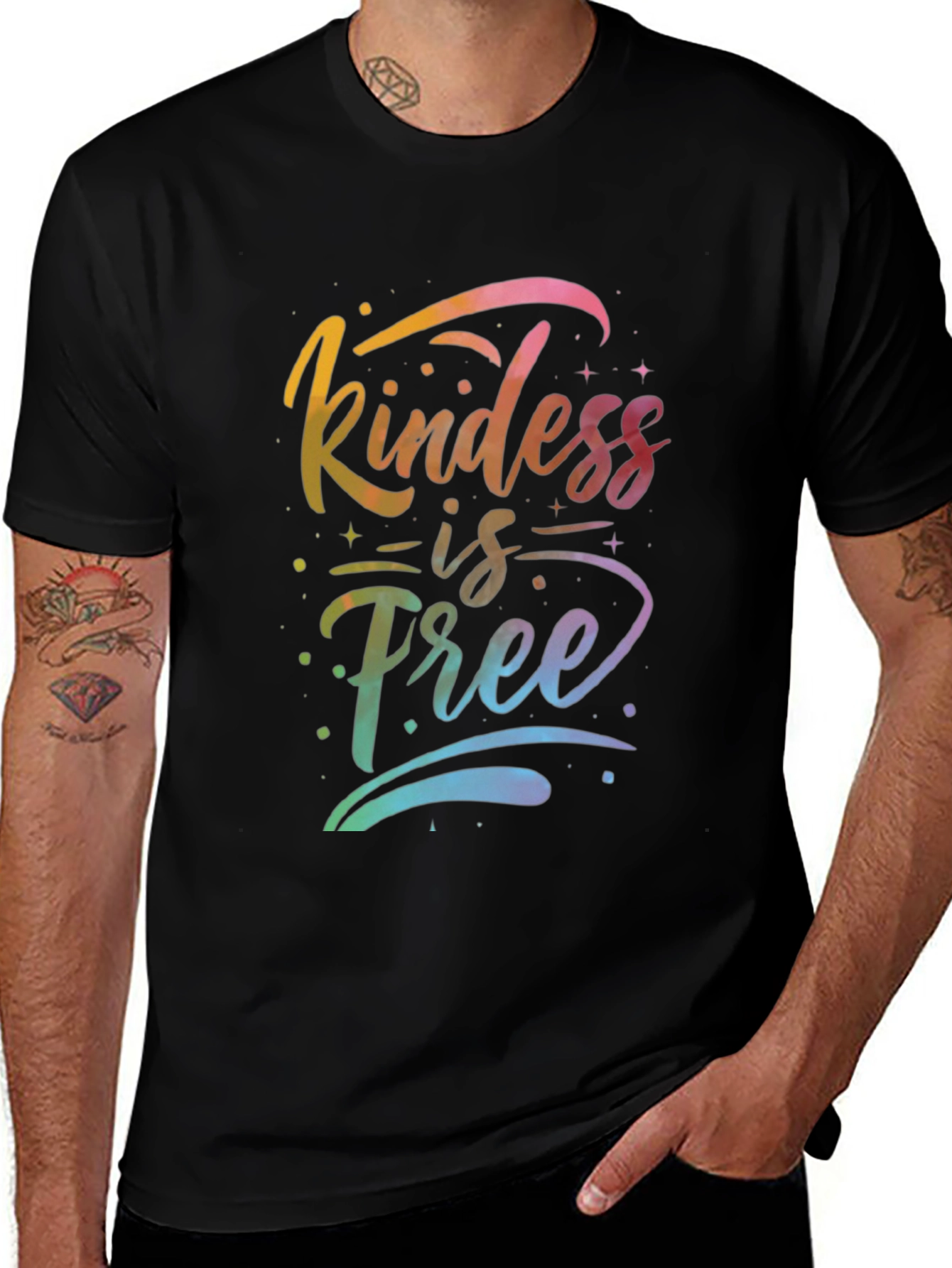 Kindness is Free Graphic Tee - Mens Black T-Shirt
