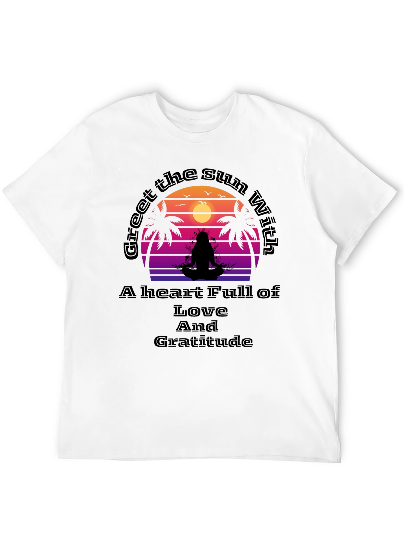 Meditative Sunset Graphic Tee - Love & Gratitude