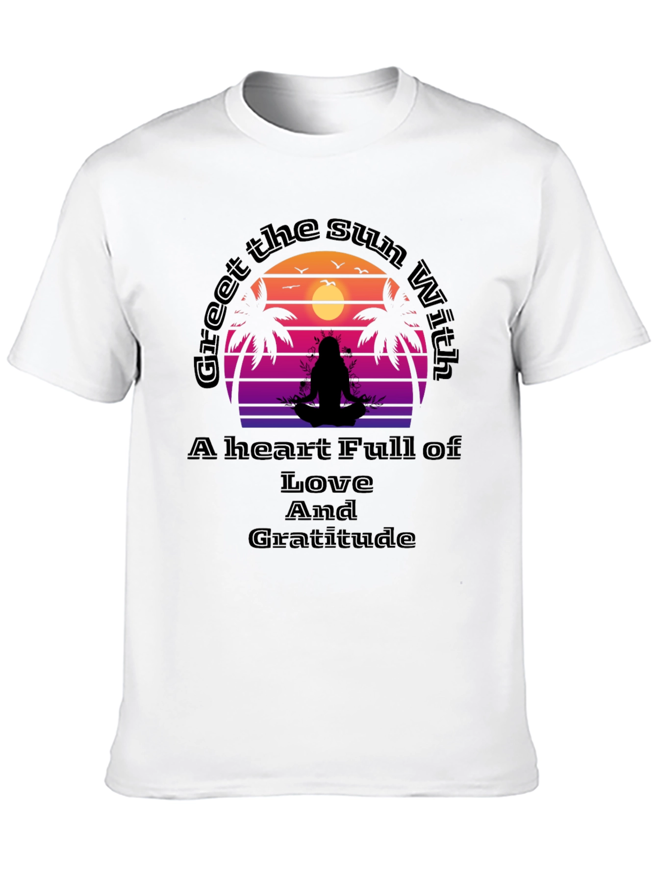 Meditative Sunset Graphic Tee - Love & Gratitude