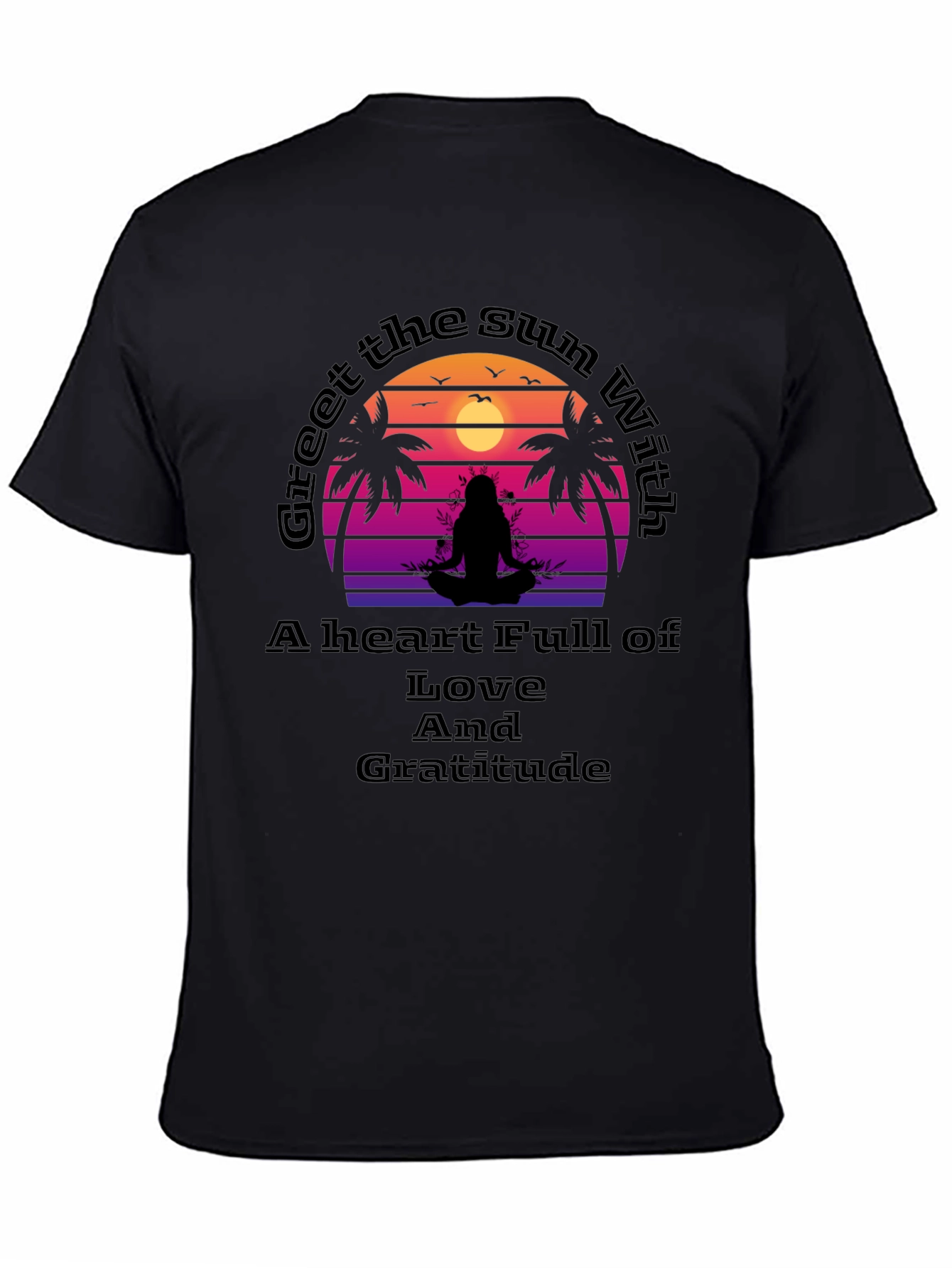 Meditative Sunset Graphic Tee - Love & Gratitude