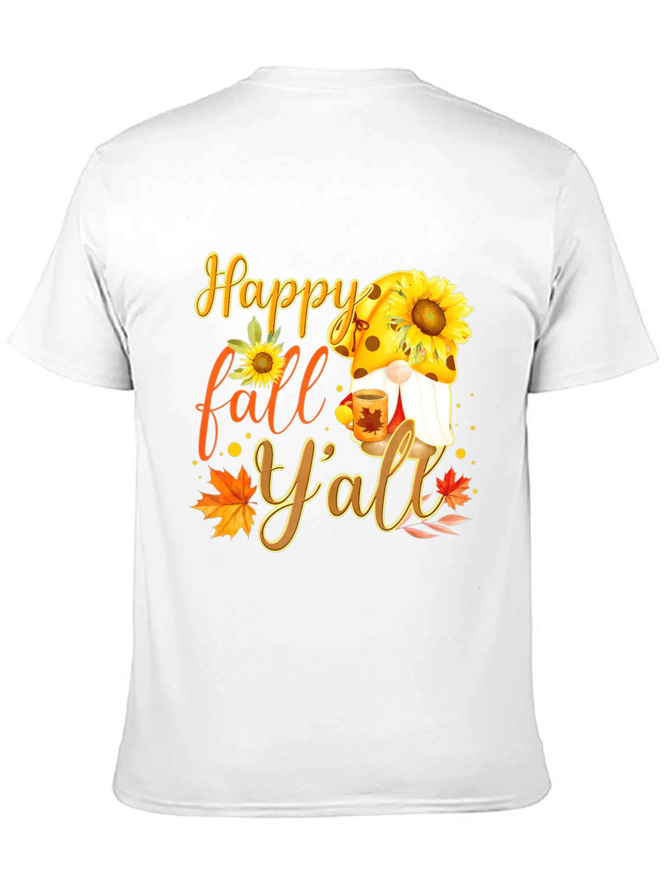 Happy Fall Yall T-Shirt with Gnome and Sunflower