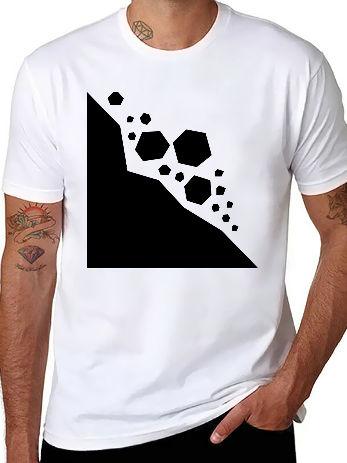 Geometric Graphic Black T-Shirt