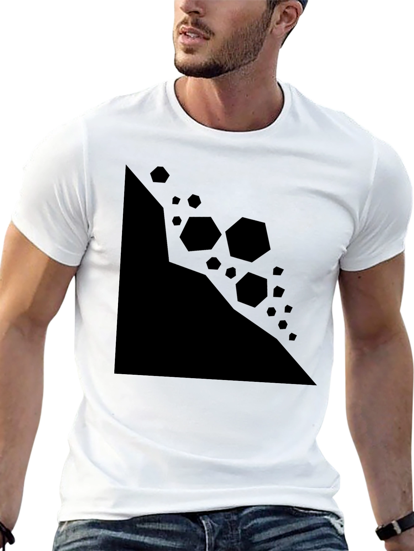 Geometric Graphic Black T-Shirt