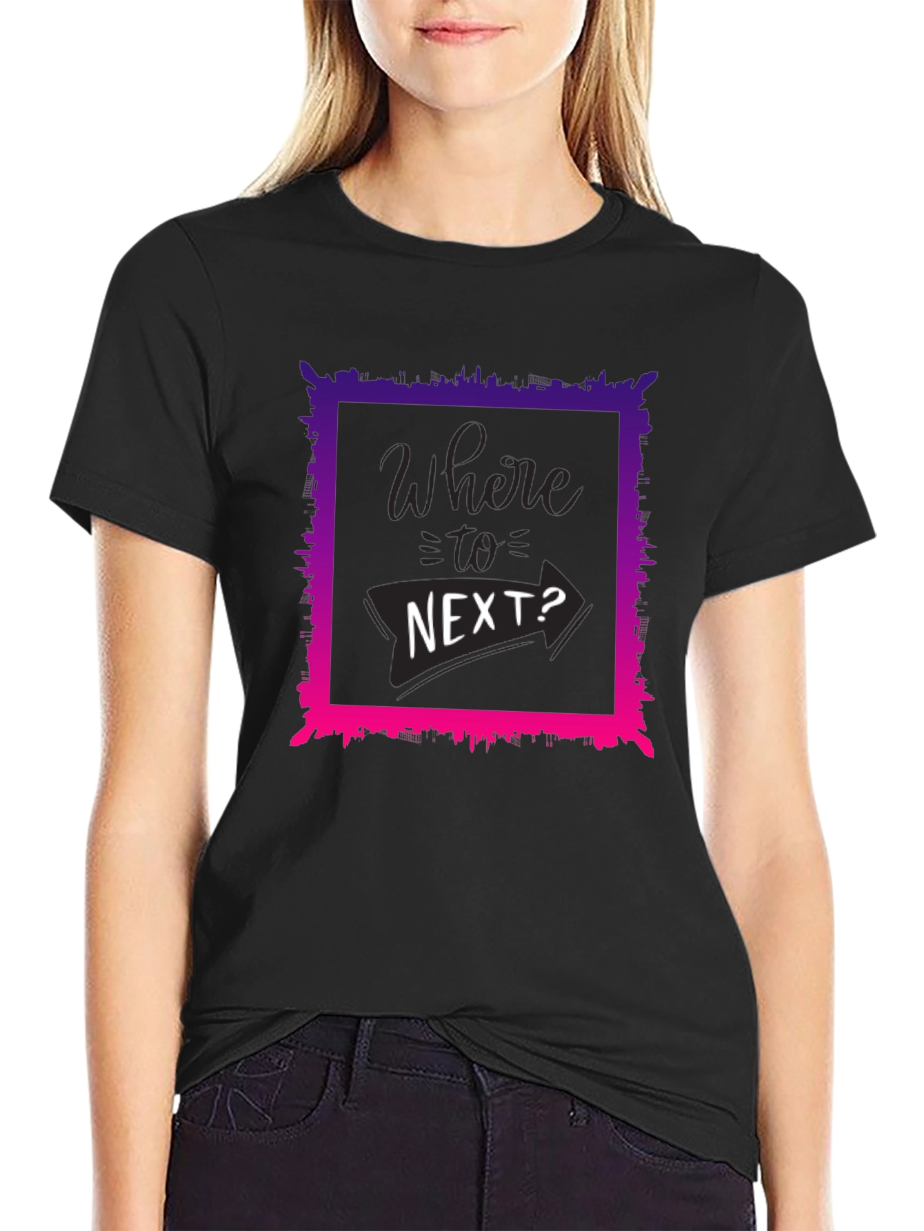 Where To Next? Graphic Tee - Black
