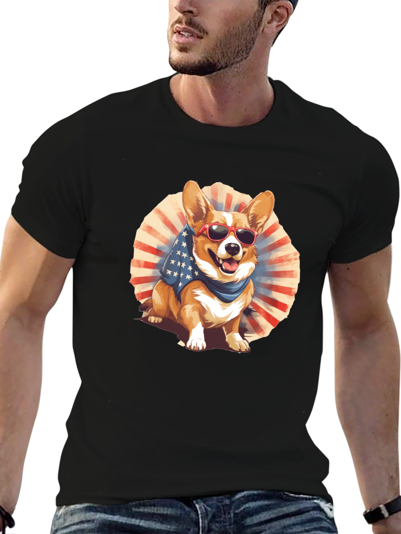 Patriotic Corgi Graphic Tee
