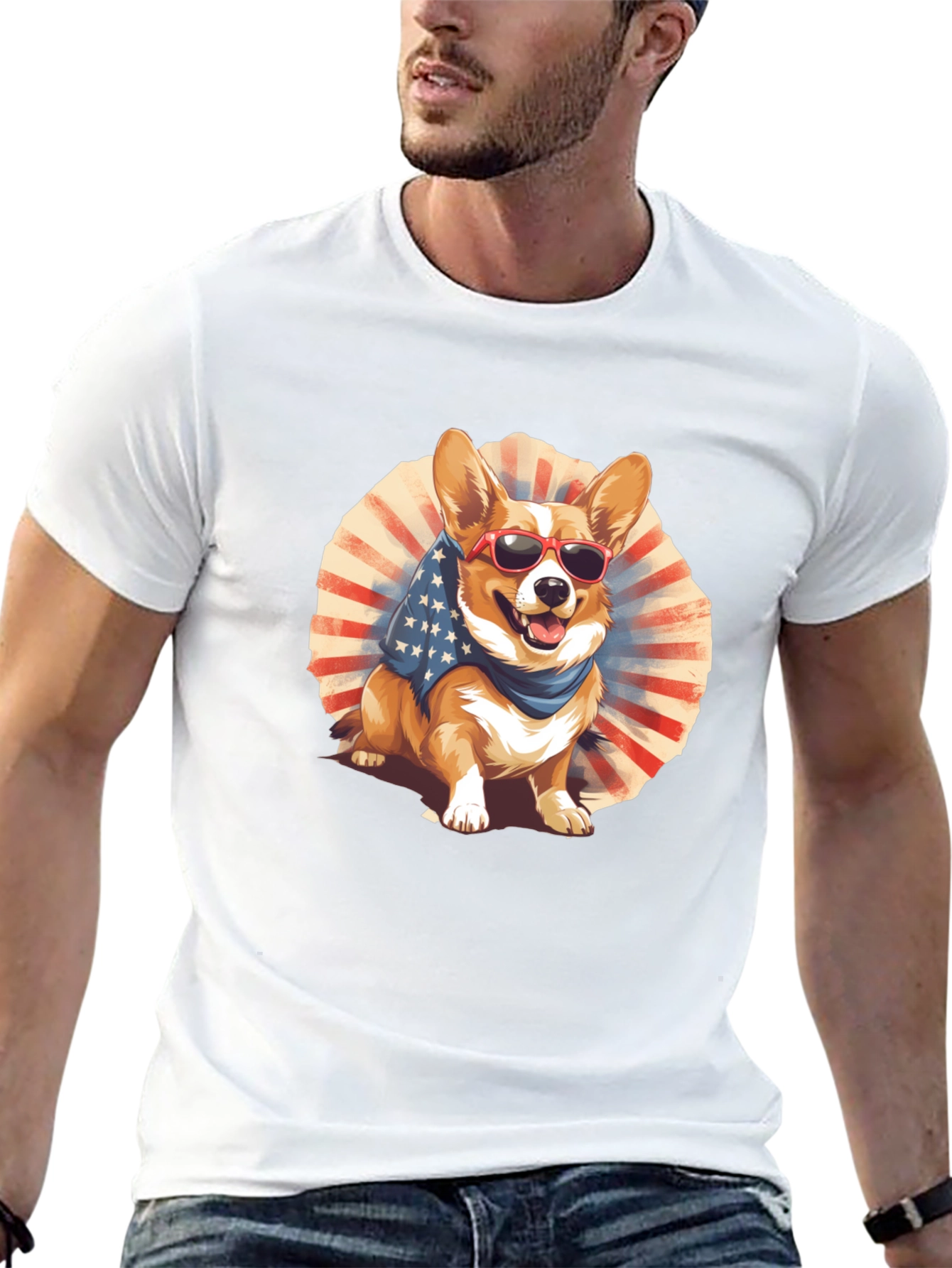 Patriotic Corgi Graphic Tee