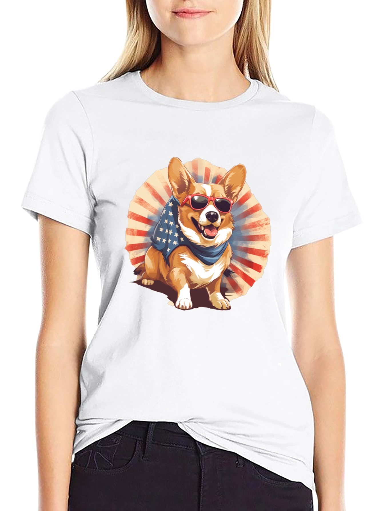 Patriotic Corgi Graphic Tee