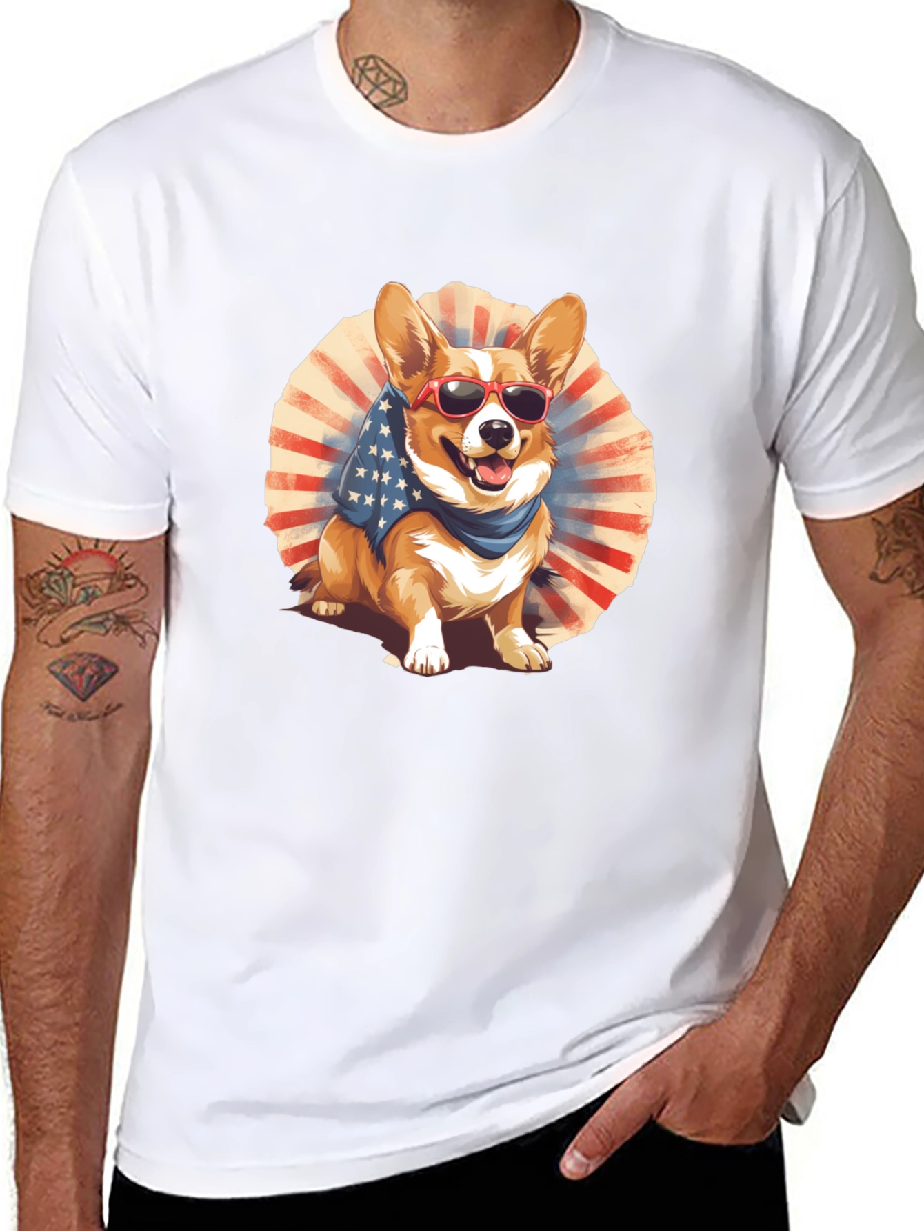Patriotic Corgi Graphic Tee