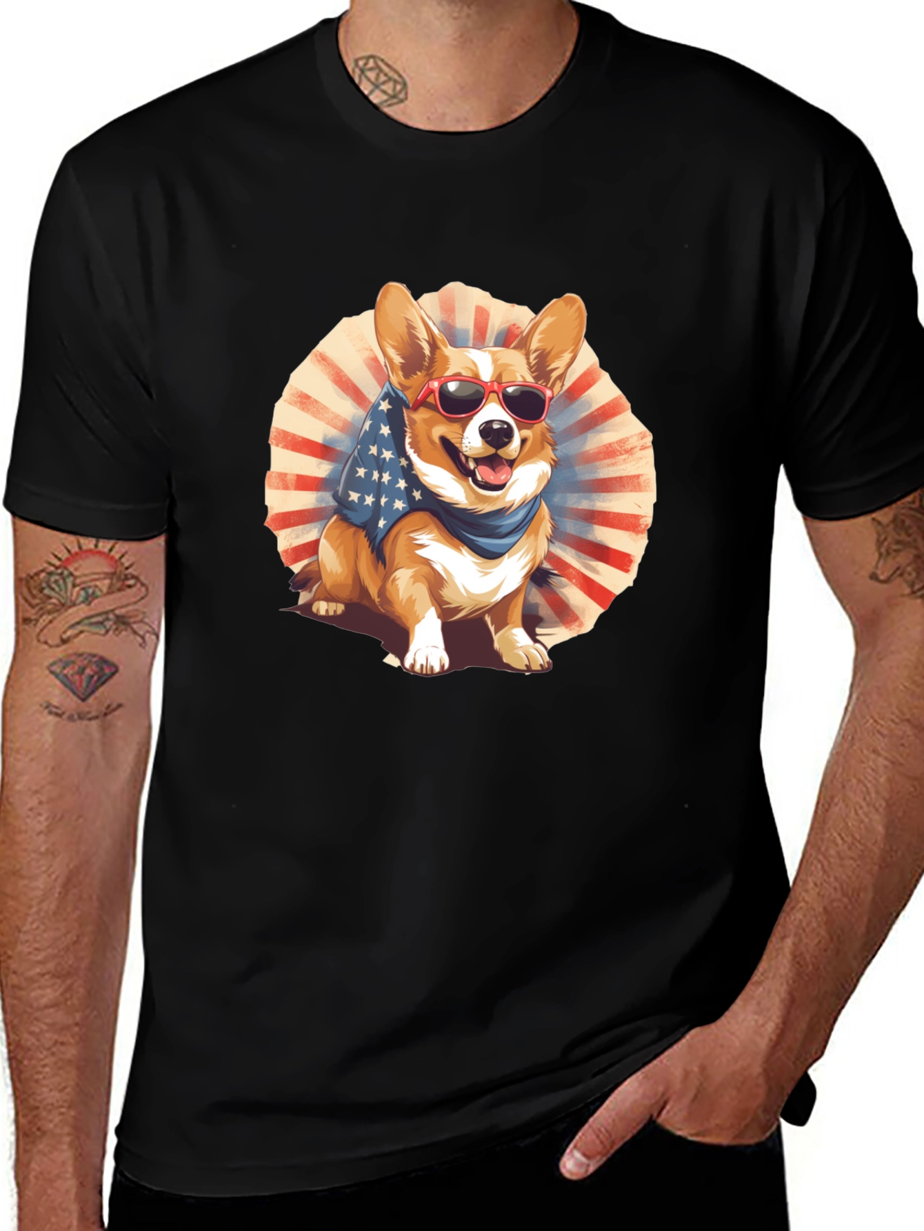 Patriotic Corgi Graphic Tee