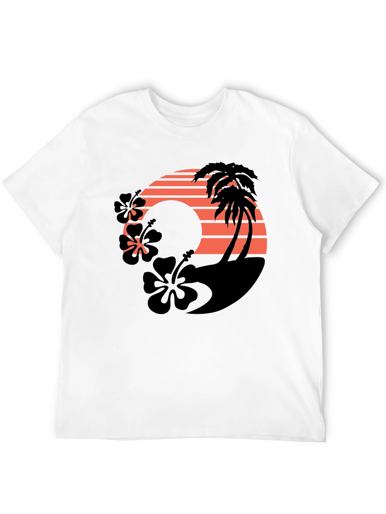 Tropical Sunset Graphic T-Shirt - Black