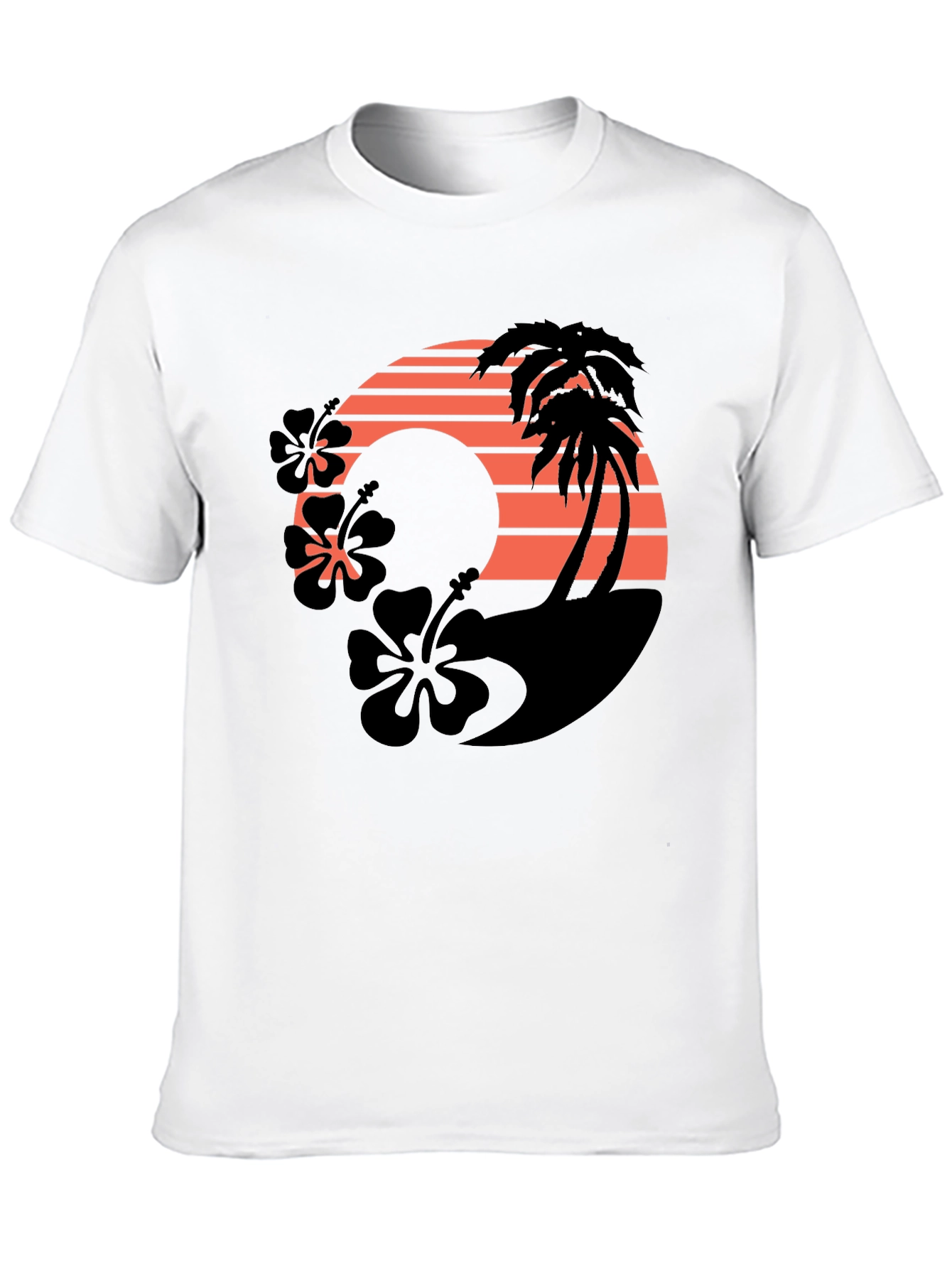 Tropical Sunset Graphic T-Shirt - Black
