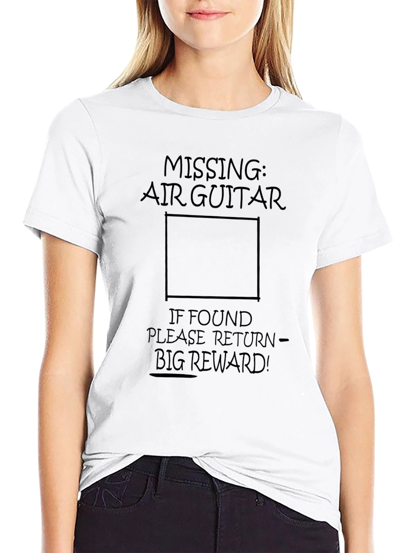 Missing Air Guitar Funny Graphic Tee